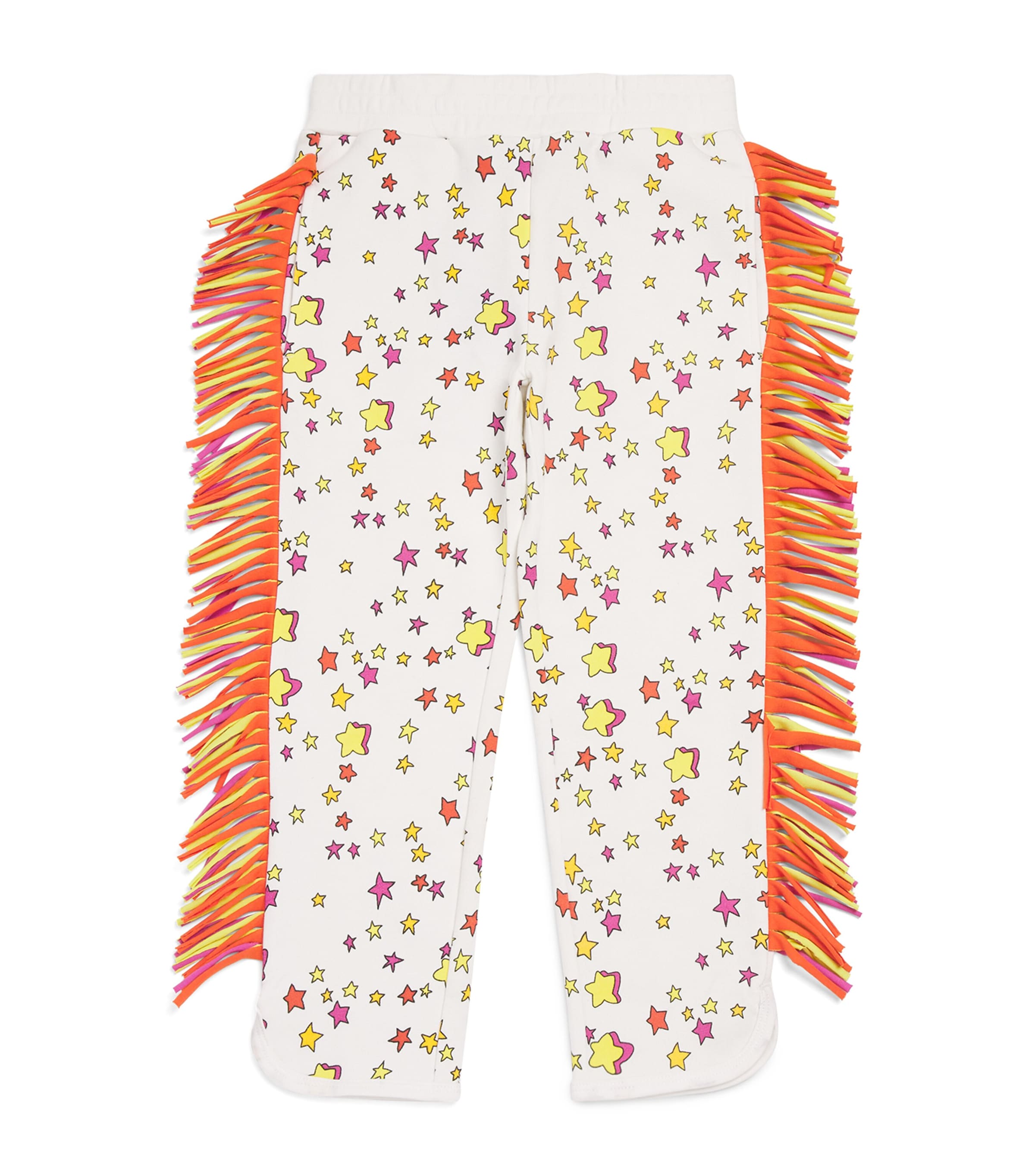 Stella Mccartney Star Print Fringe-detail Sweatpants In White