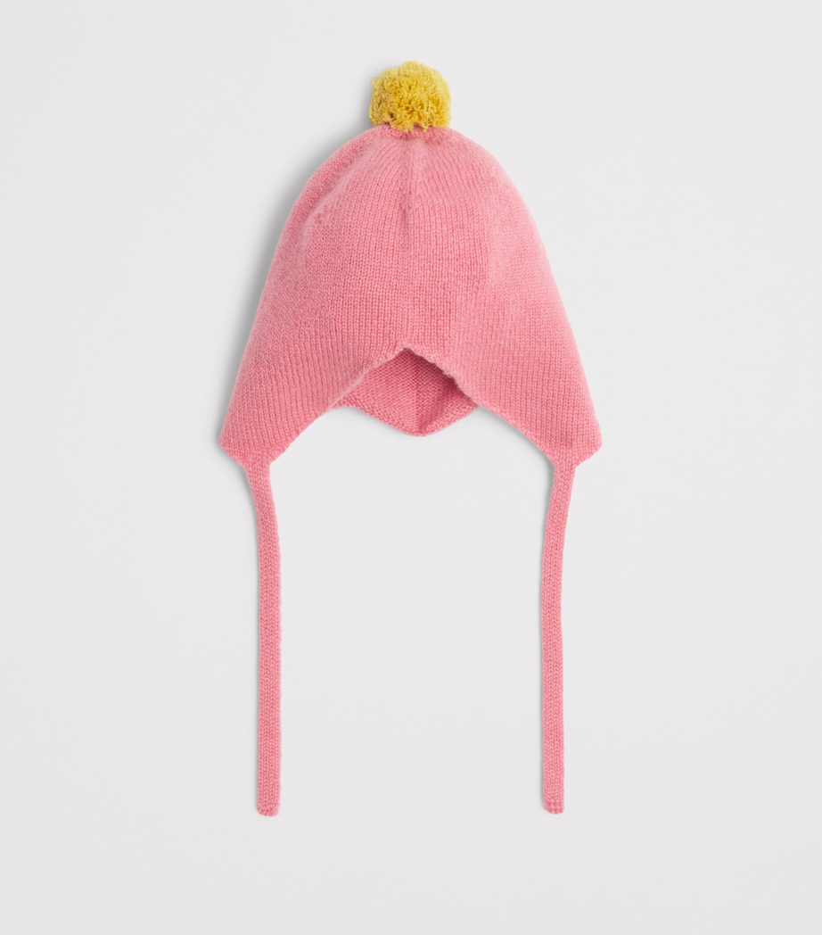 Rosie Sugden Cashmere Pom-Pom Bonnet (0-24 Months) Venetian Rse/gld Dst Image 2