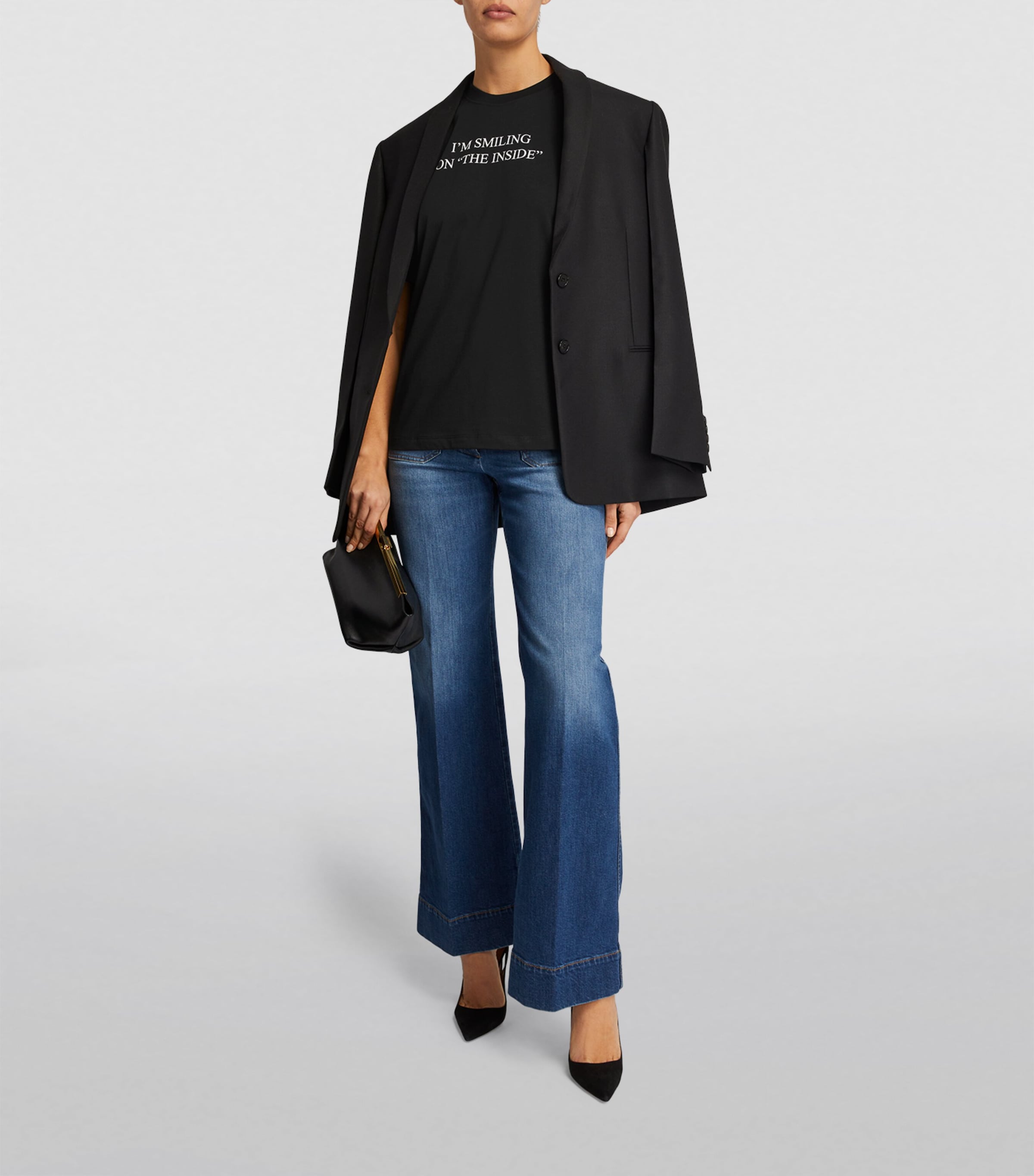 Organic Cotton Slogan T-Shirt BLACK Image 2