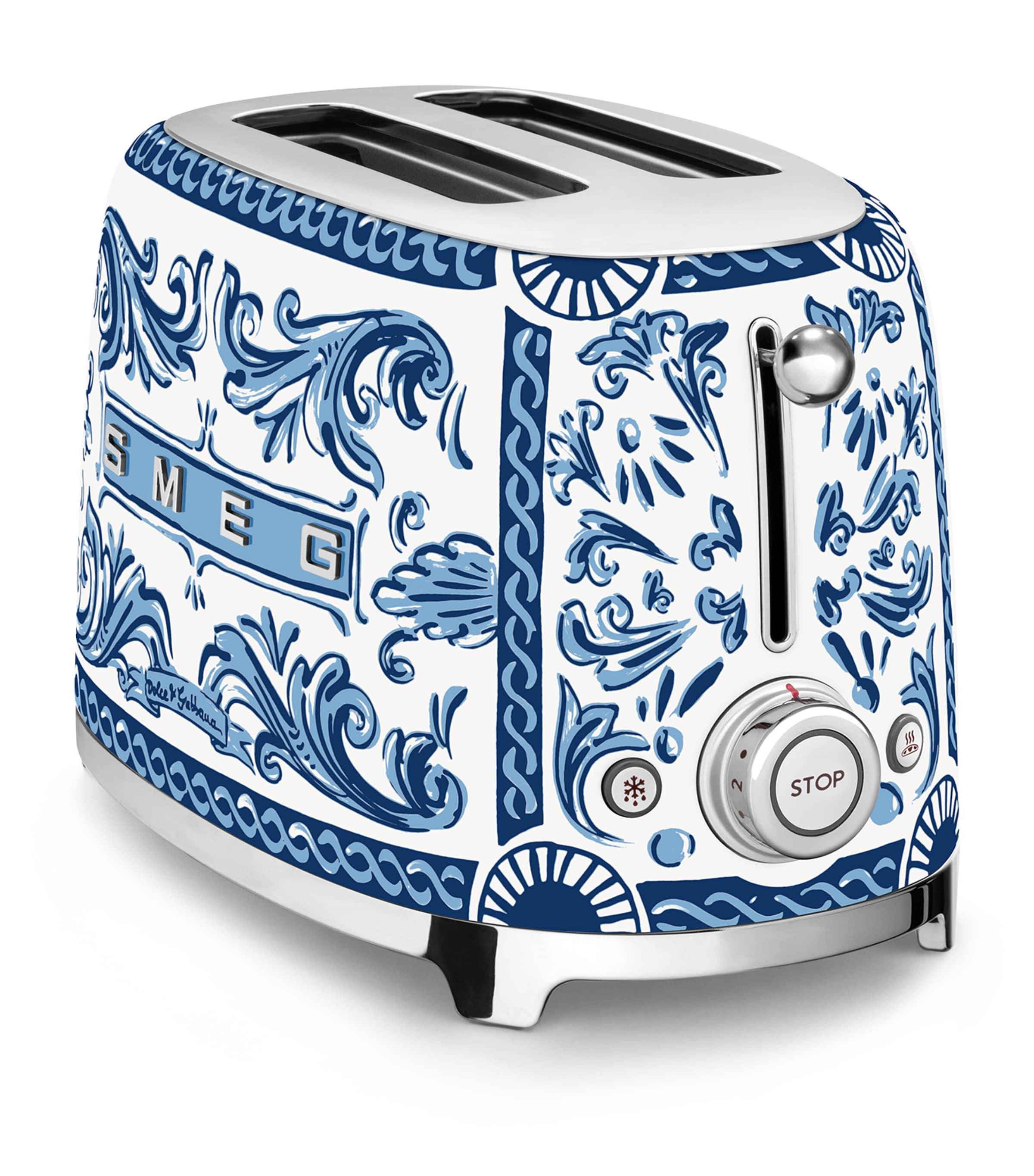 x Dolce & Gabbana Blu Mediterraneo 2-Slice Toaster WHITE & BLUE Image 3