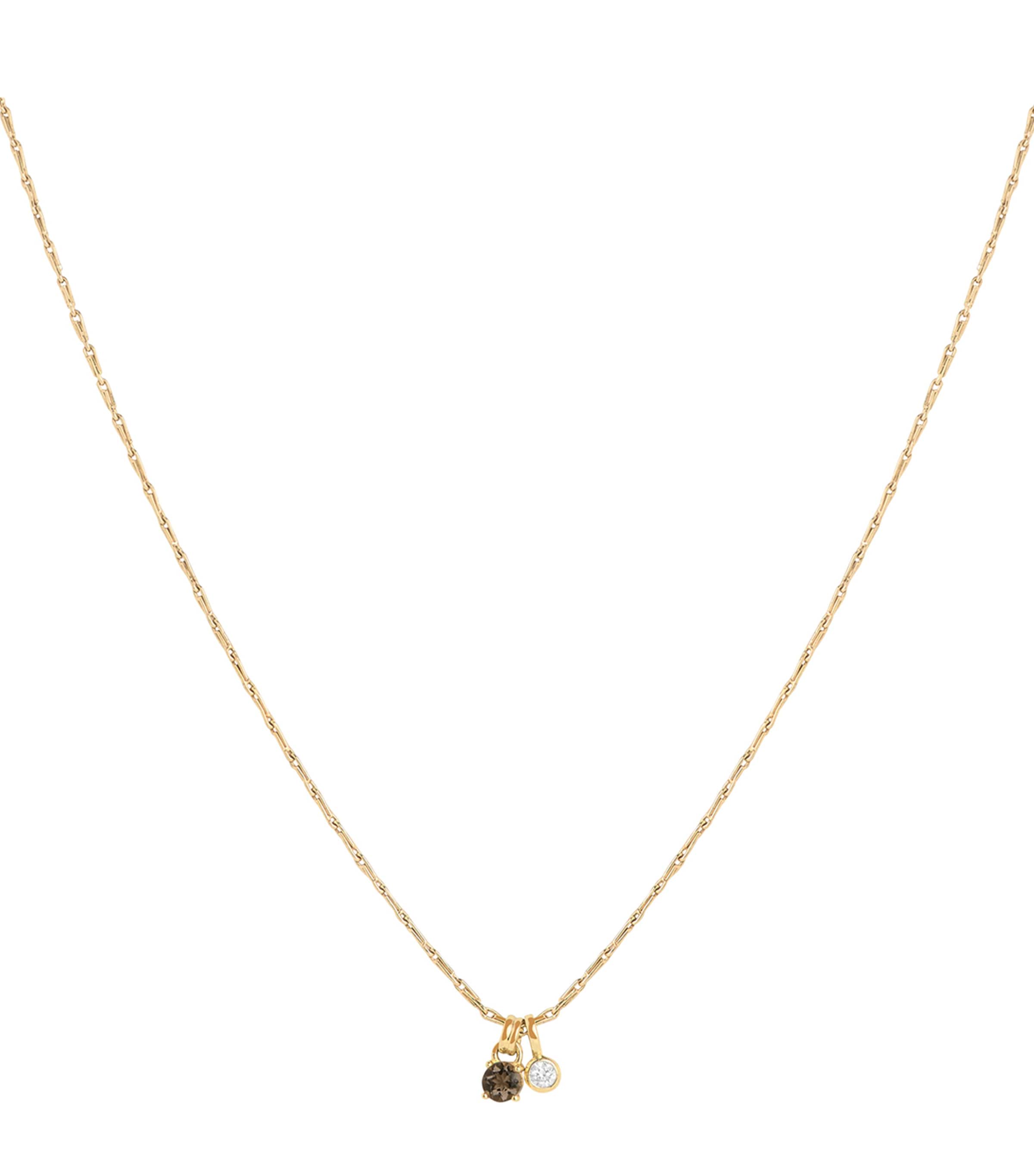 Astrid & Miyu Yellow Gold, Diamond and Quartz Charm Necklace Gold Image 1
