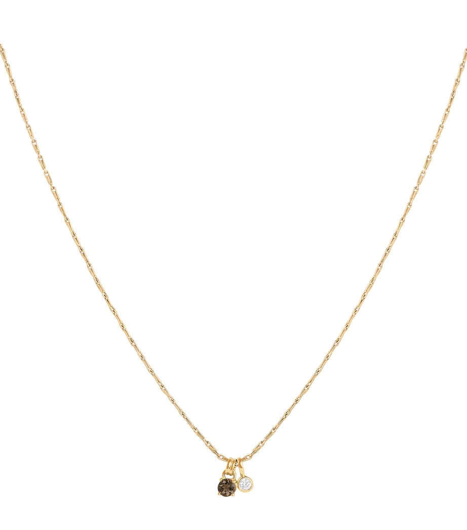 Astrid & Miyu Yellow Gold, Diamond and Quartz Charm Necklace Gold Image 1