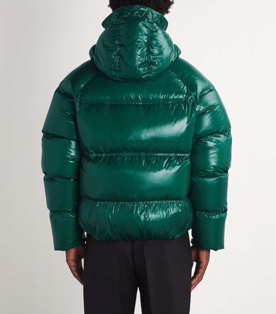COLE BUXTON Mens Hooded Puffer Jacket Bottle Green Image 4