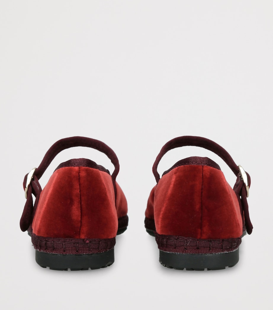 Flabelus Velvet Pierre Mary Janes Red/dark Image 2