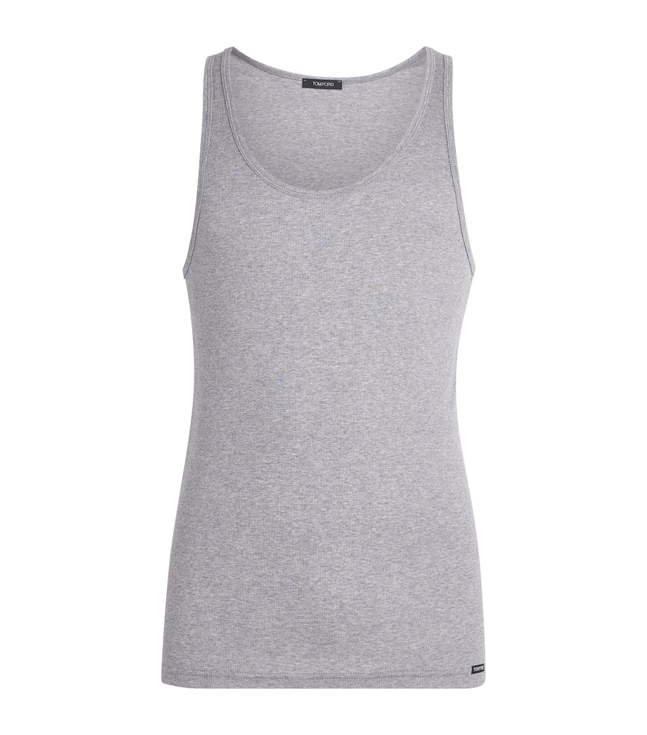 TOM FORD Mens Ribbed Tank Top Grey Image 1
