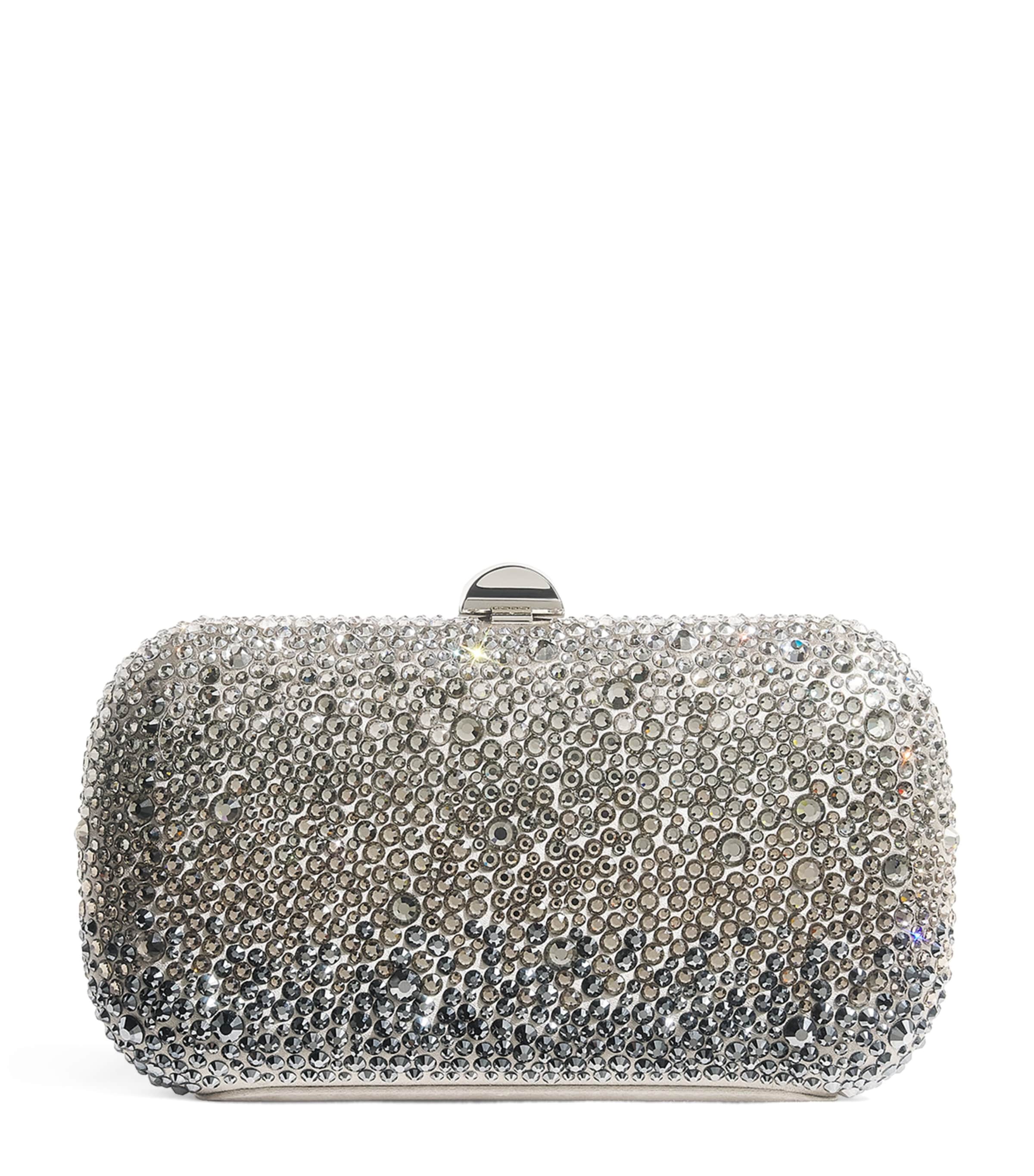 Satin Embellished Clutch Bag 0096 GREY SATIN Image 1