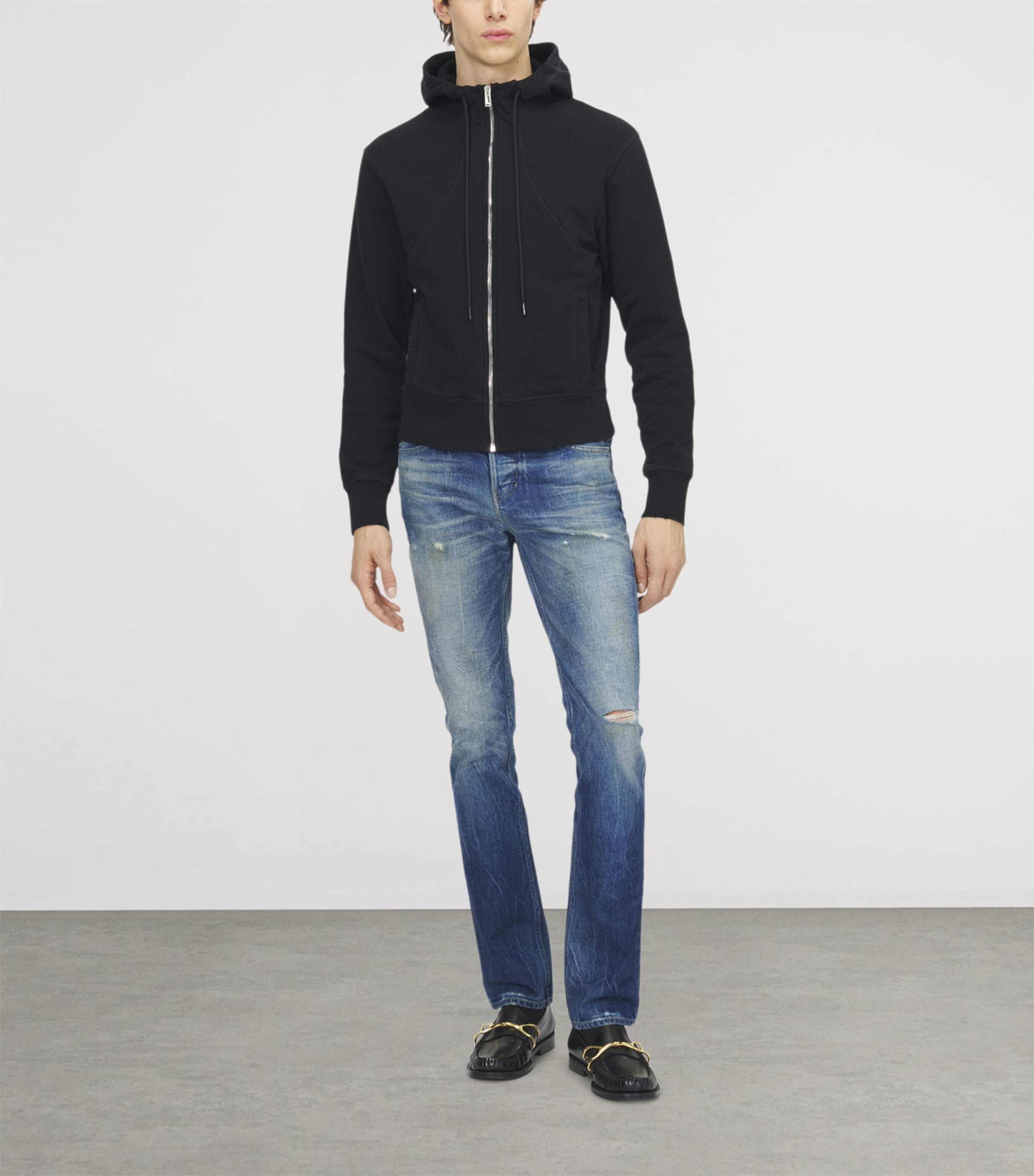 McQueen Mens Distressed Hoodie Image 2