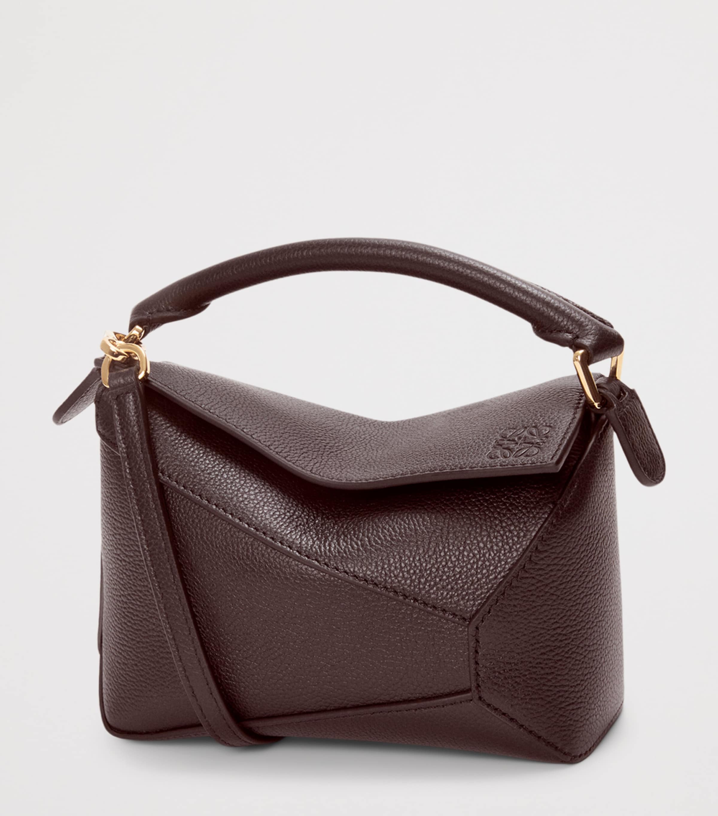 LOEWE Brown Mini Leather Puzzle Top-Handle Bag | Harrods US