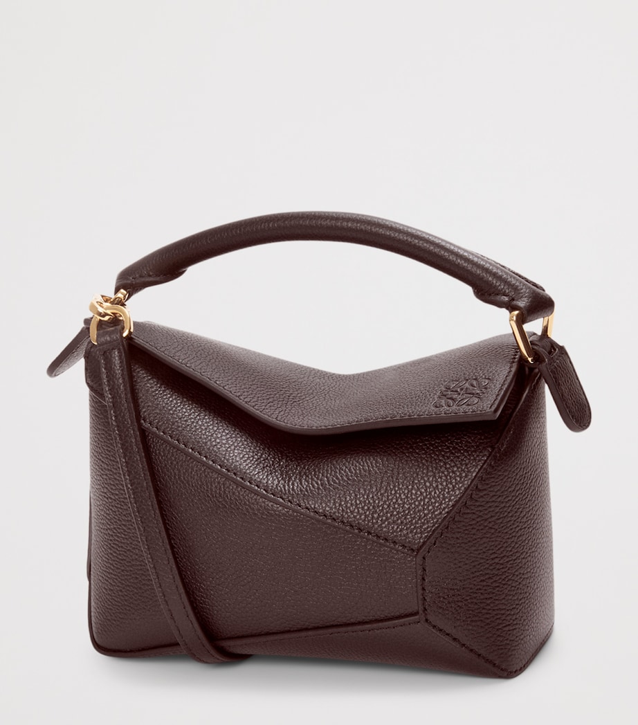LOEWE Mini Leather Puzzle Top-Handle Bag Dark Chestnut Image 2