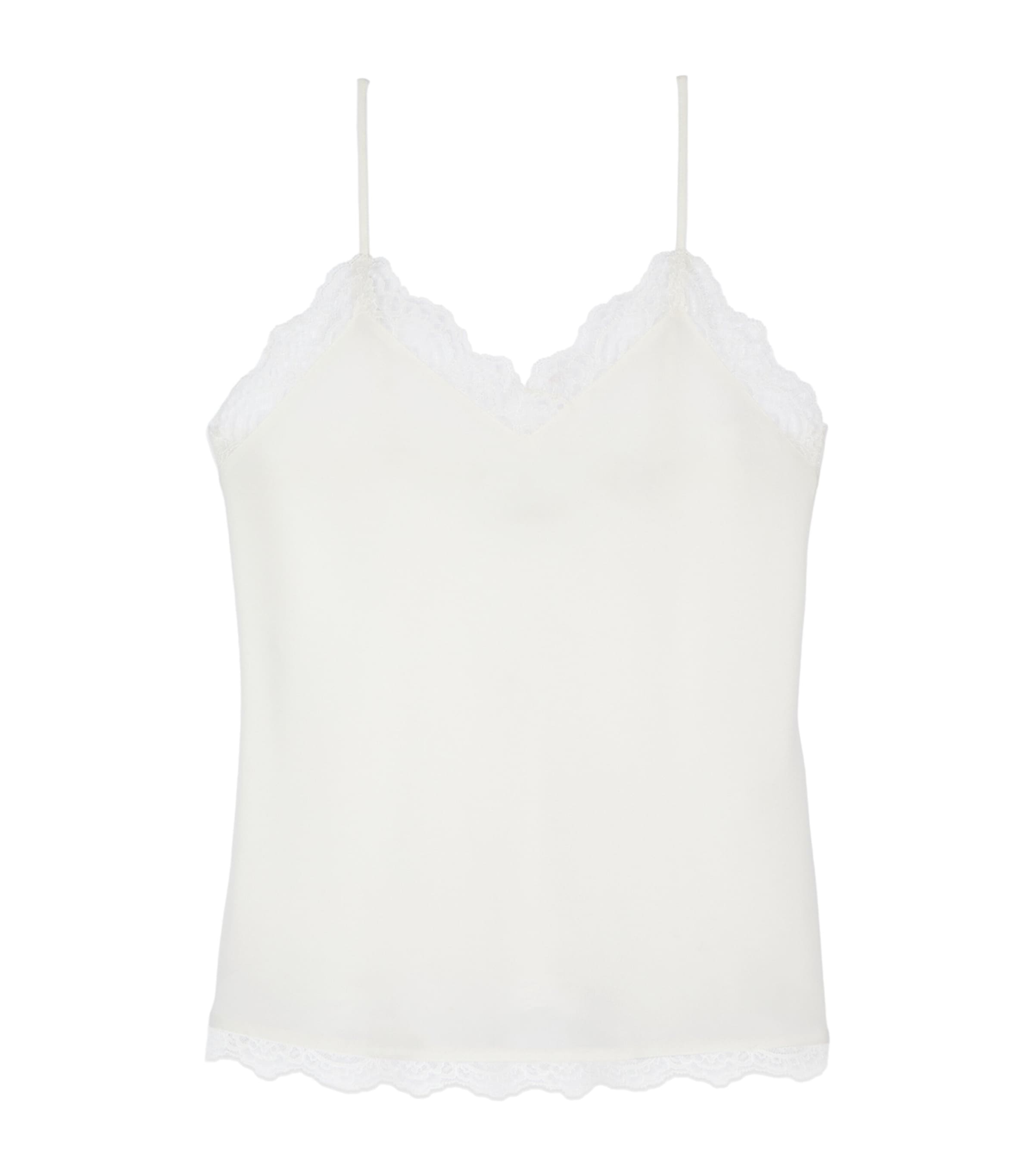 THE KOOPLES SILK LACE-TRIM CAMI TOP