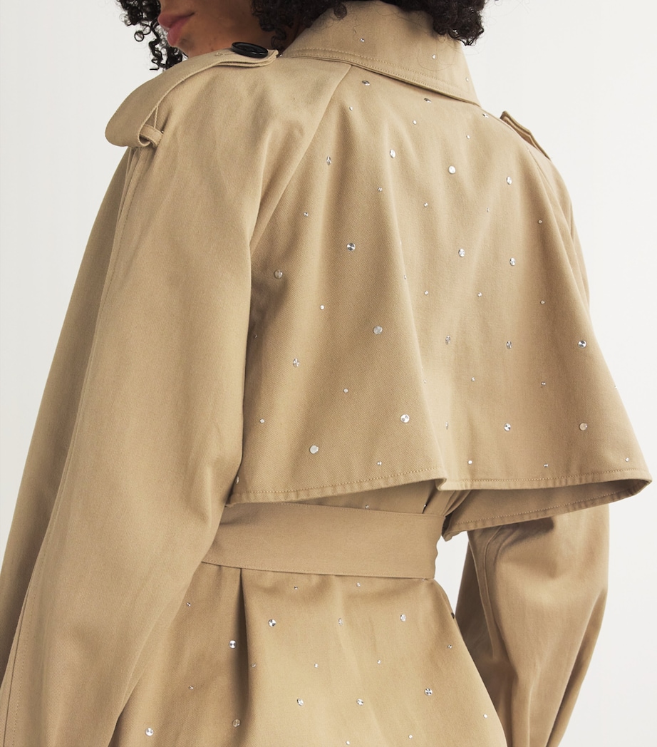 Cotton Studded Trench Coat BEIGE Image 6
