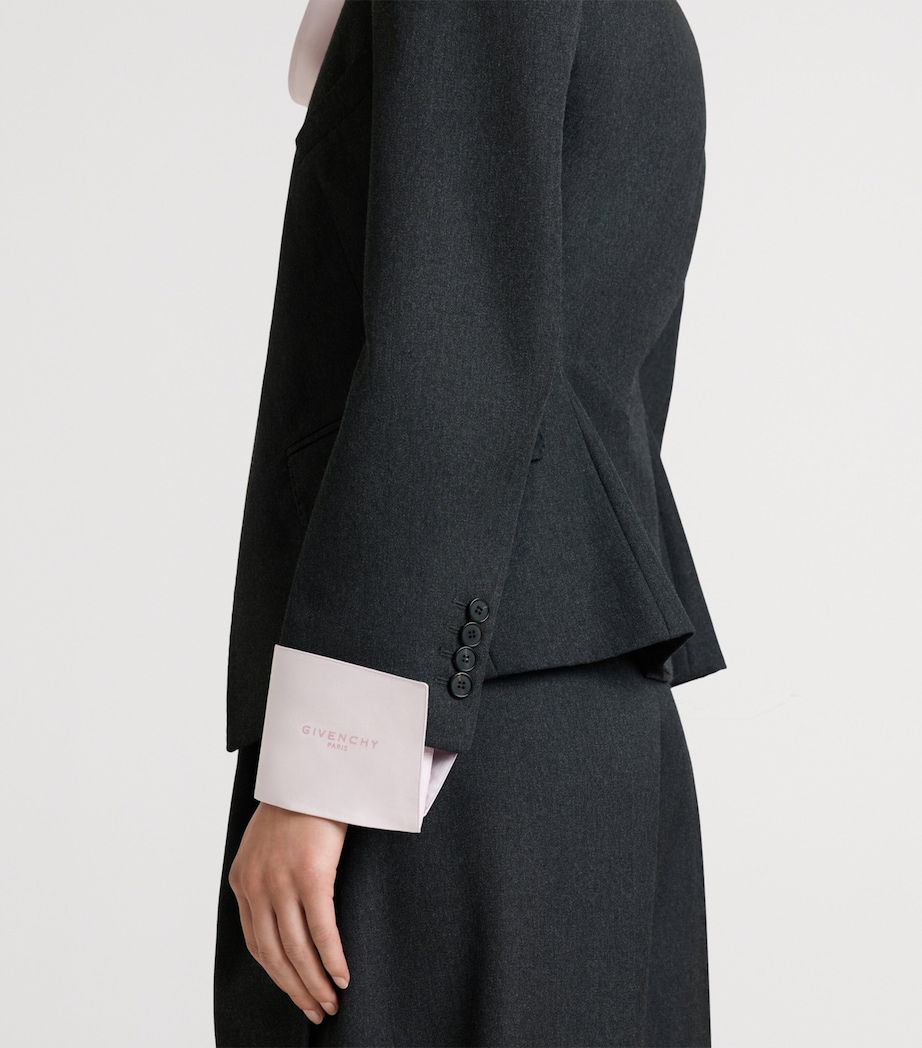 Givenchy Womens Wool Reverse Lapel Blazer Image 8