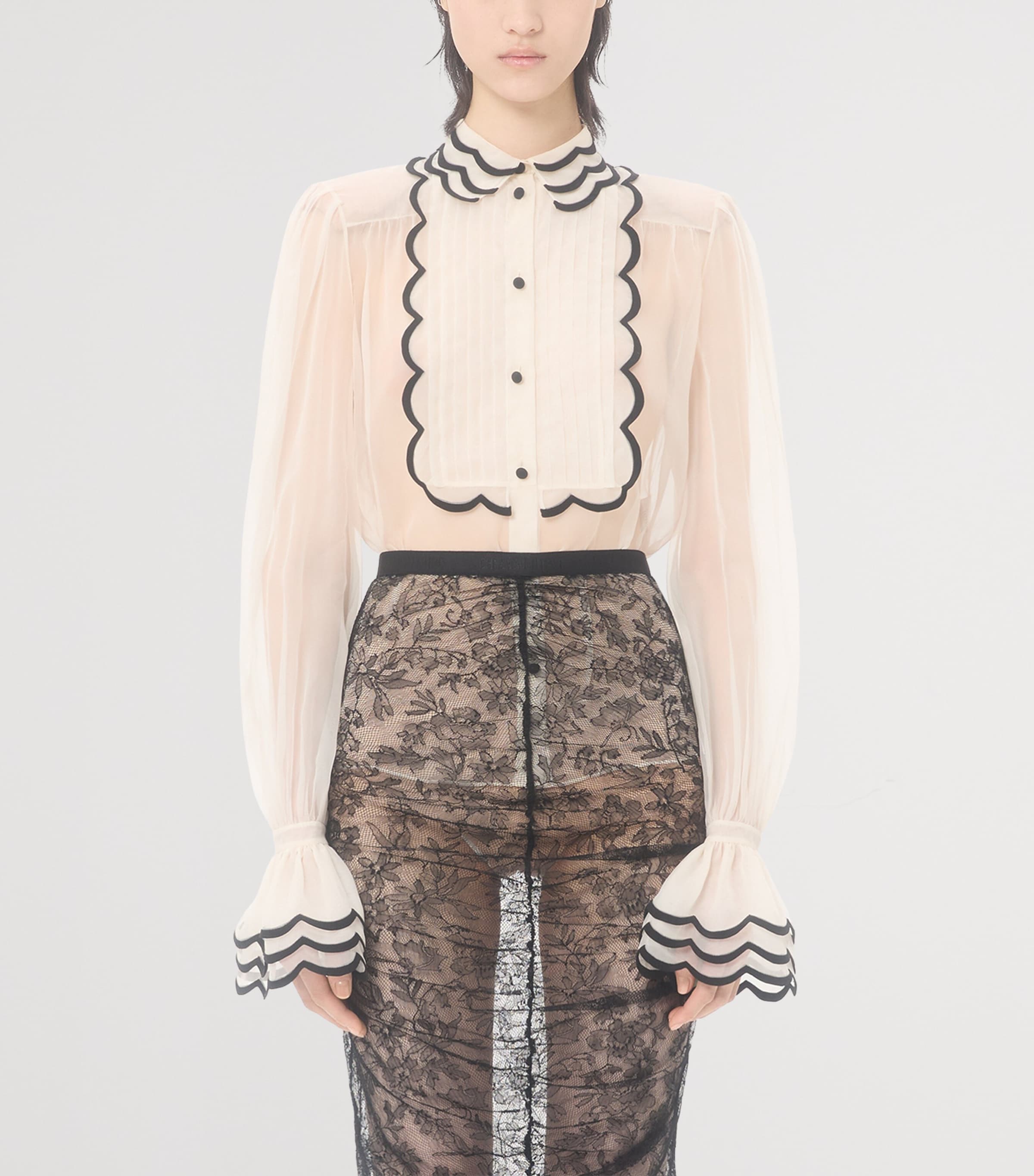Valentino Womens Silk Embroidered Shirt Image 2
