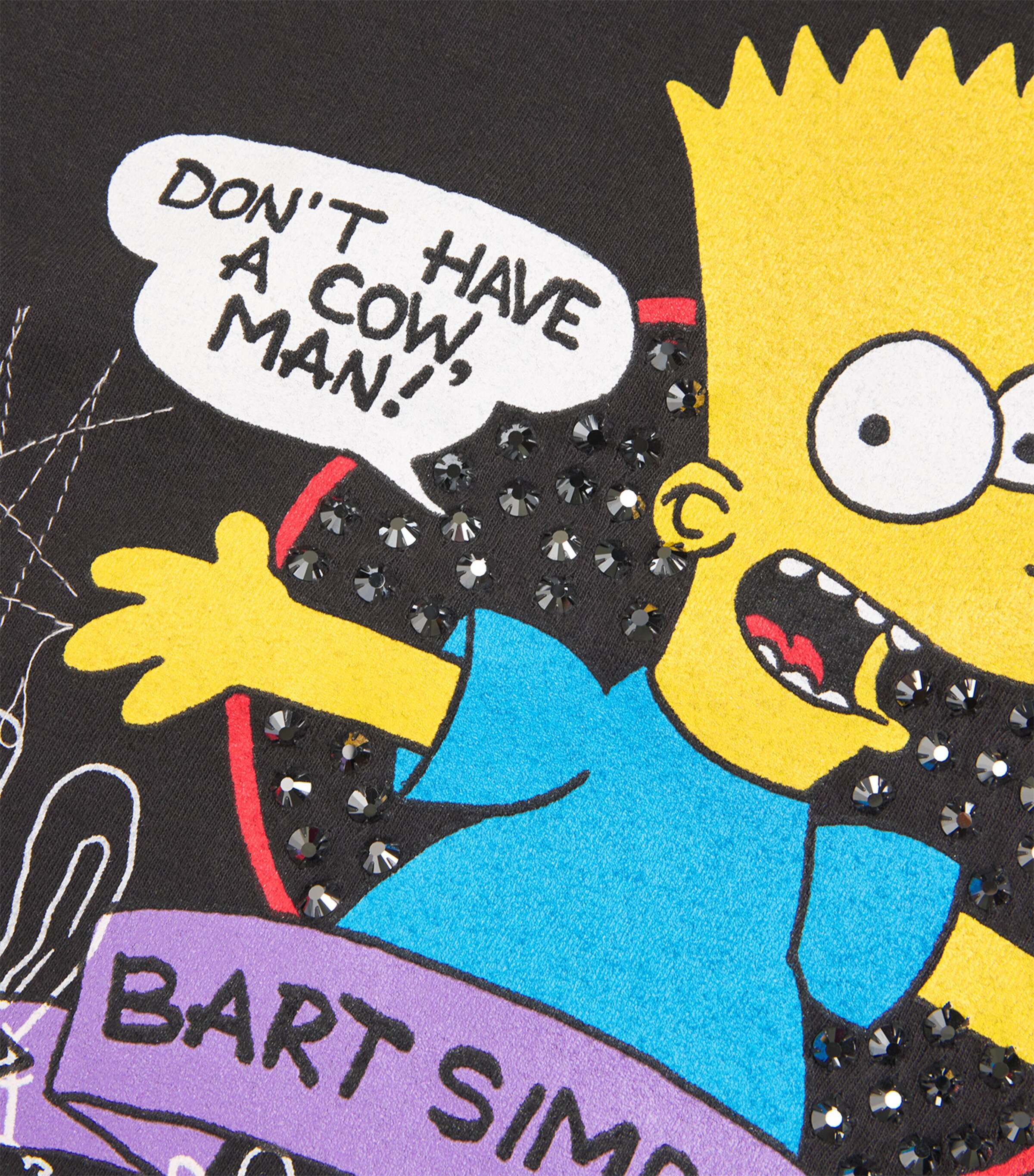 DOMREBEL Mens Cotton Bart Simpson T-Shirt Black Image 5
