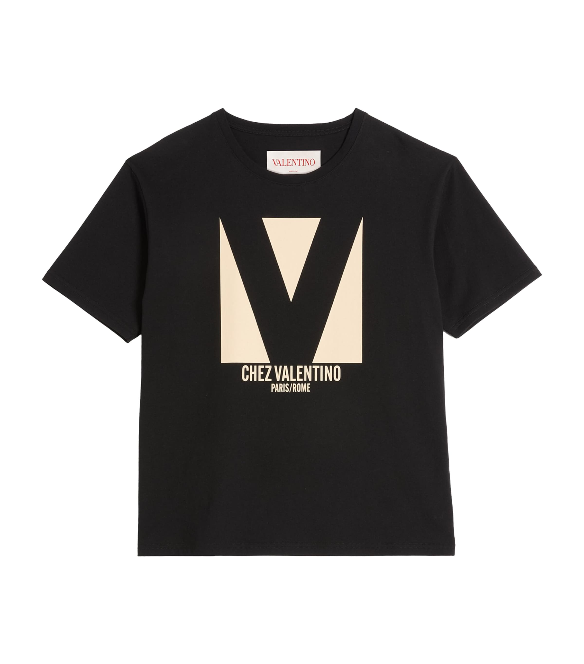 Valentino Crew Neck Short Sleeves T-shirts In Black