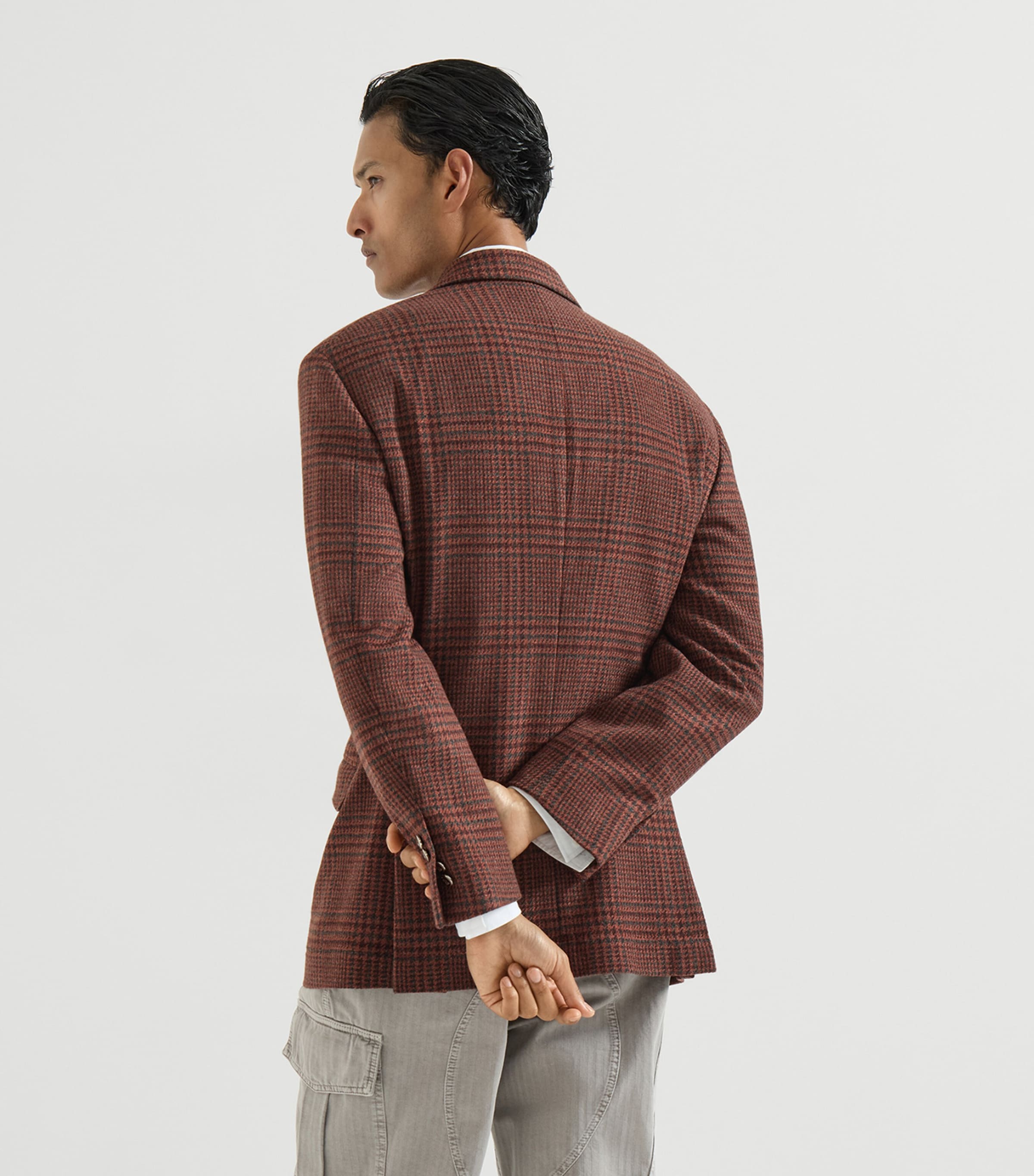 Brunello Cucinelli Mens Cashmere Check Cavallo Blazer Image 5