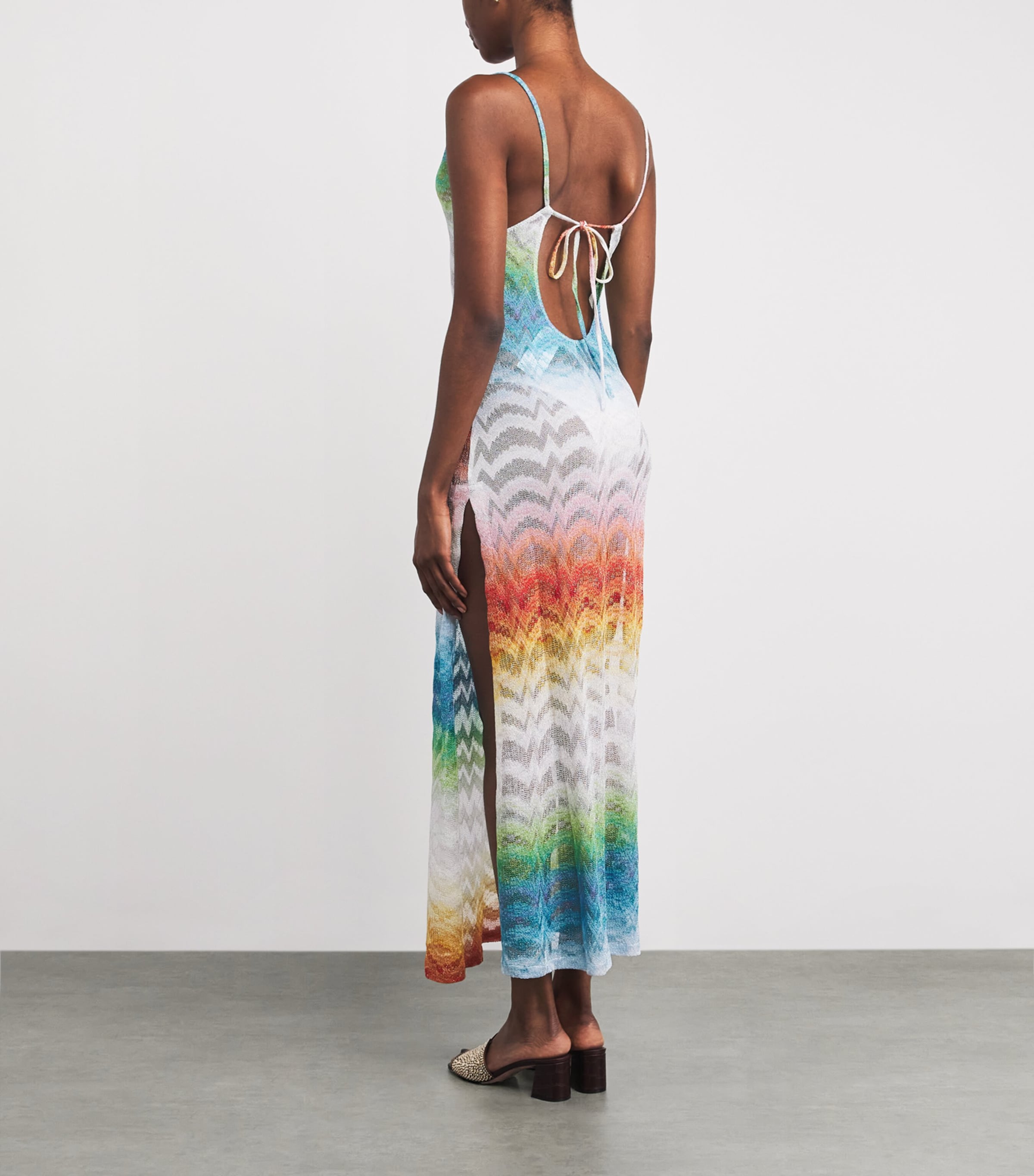 Zigzag Cowl Neck Maxi Dress SM9X1MULTICOLOR Image 3