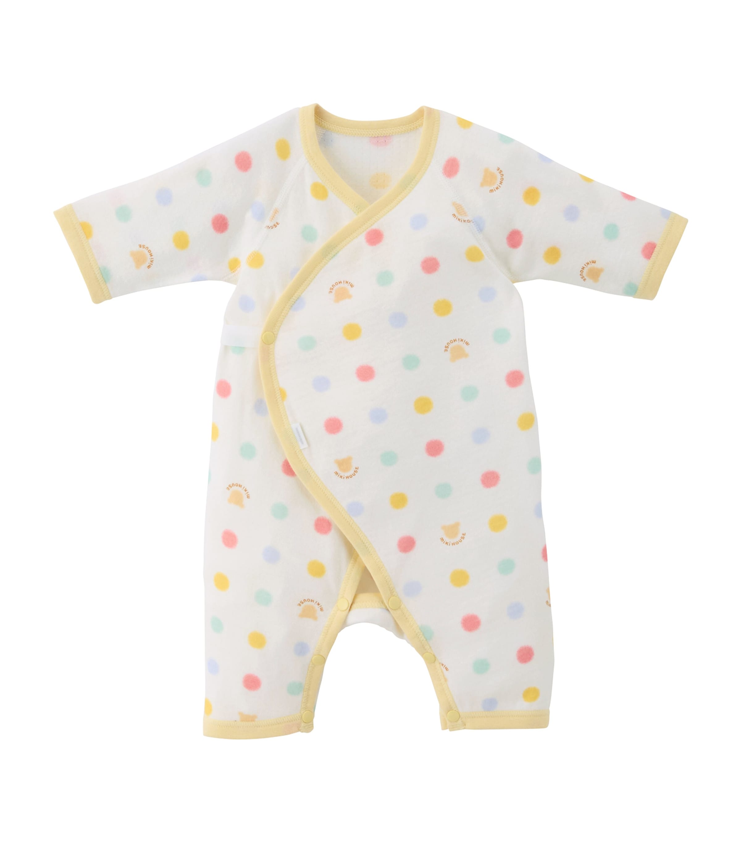 Shop Miki House Cotton Polka Dot Playsuit In Ivory