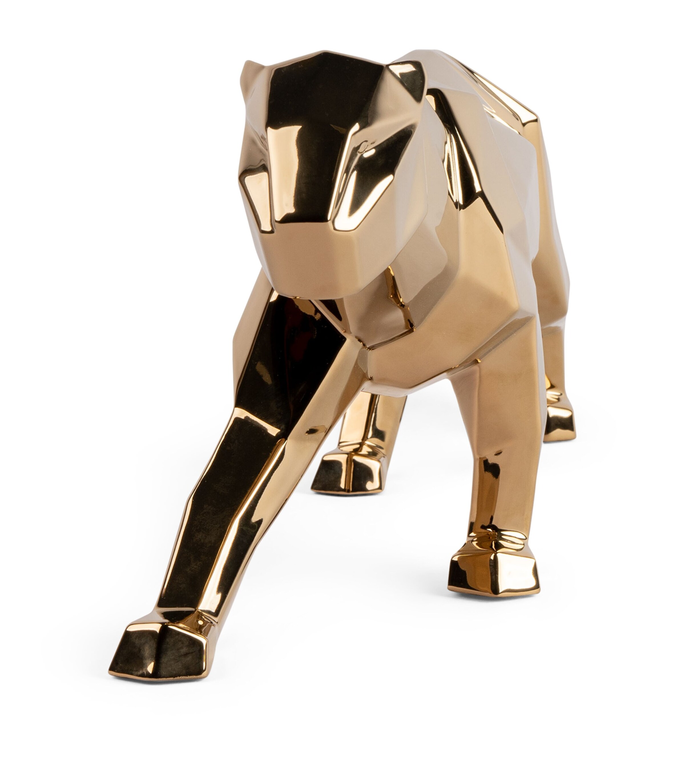 Lladró Porcelain Golden Panther Figurine Gold Image 5