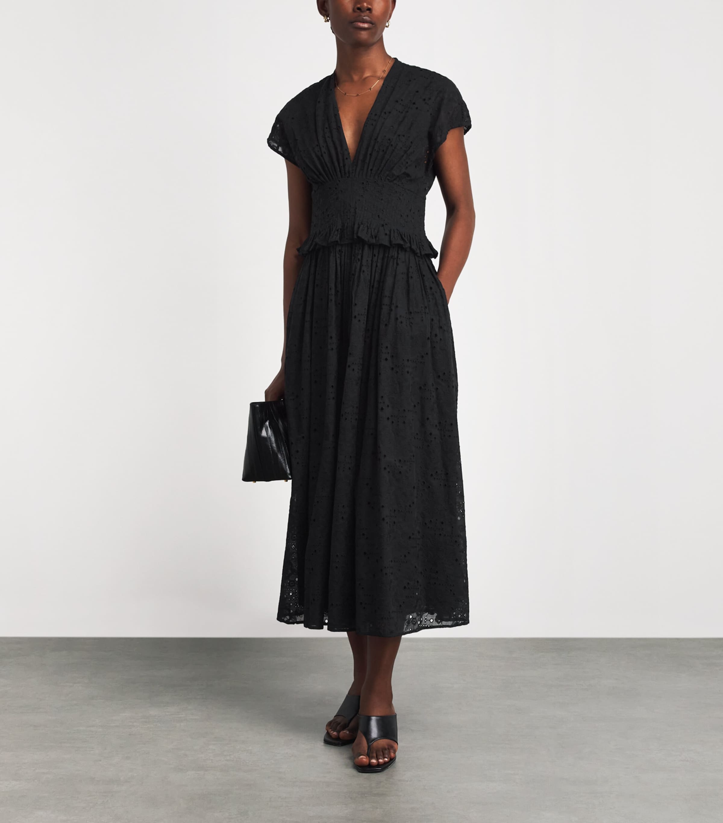 women's cotton maxi dresses Waves Dress in Blue | Off The Shoulder Flowy Maxi Dress Color:Smokey Teal pointy top Elegant comfort with cotton NWT Abercrombie & Fitch