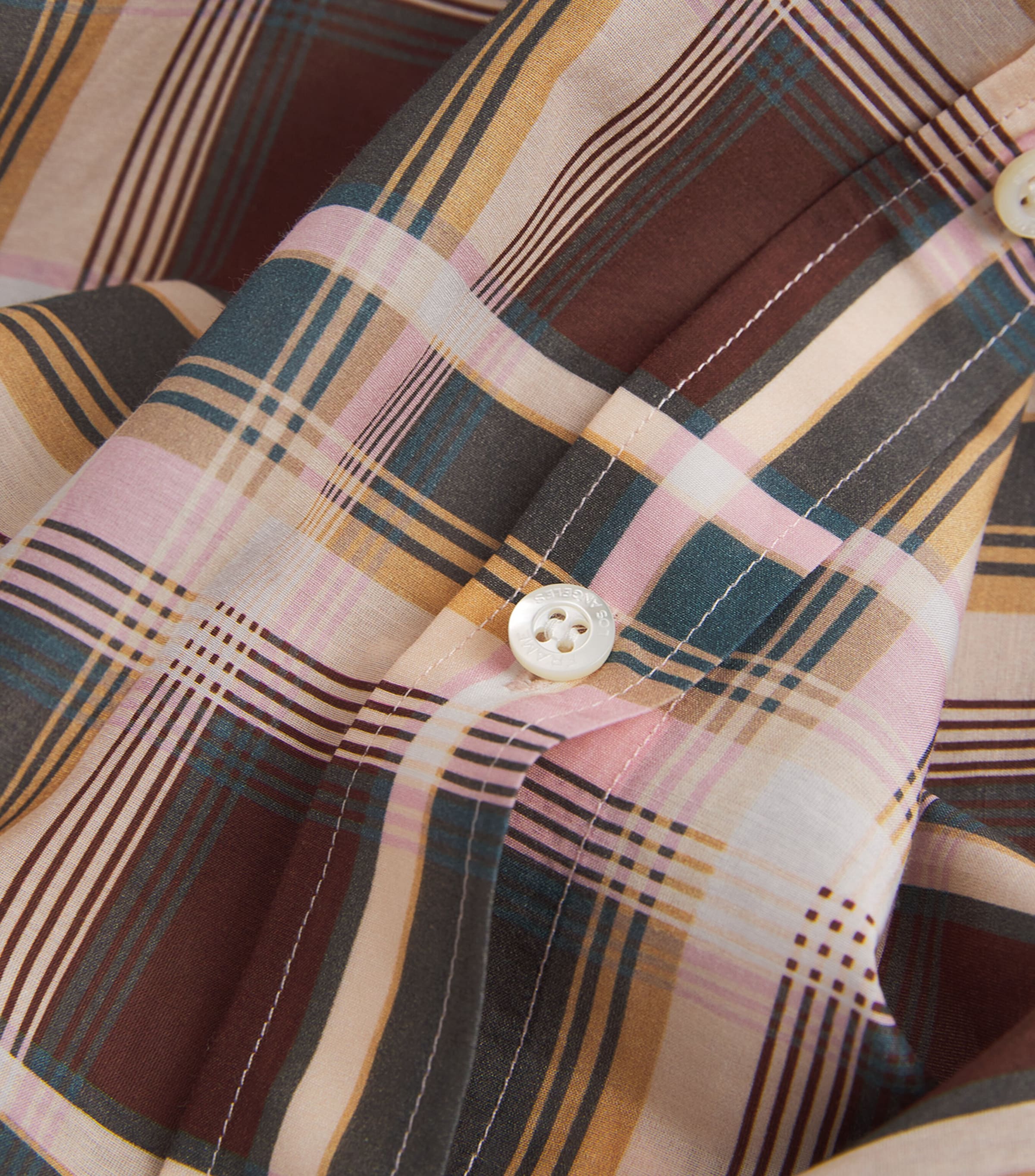 FRAME Womens Cotton-Silk Check Shirt Silver Peony Multi Image 6