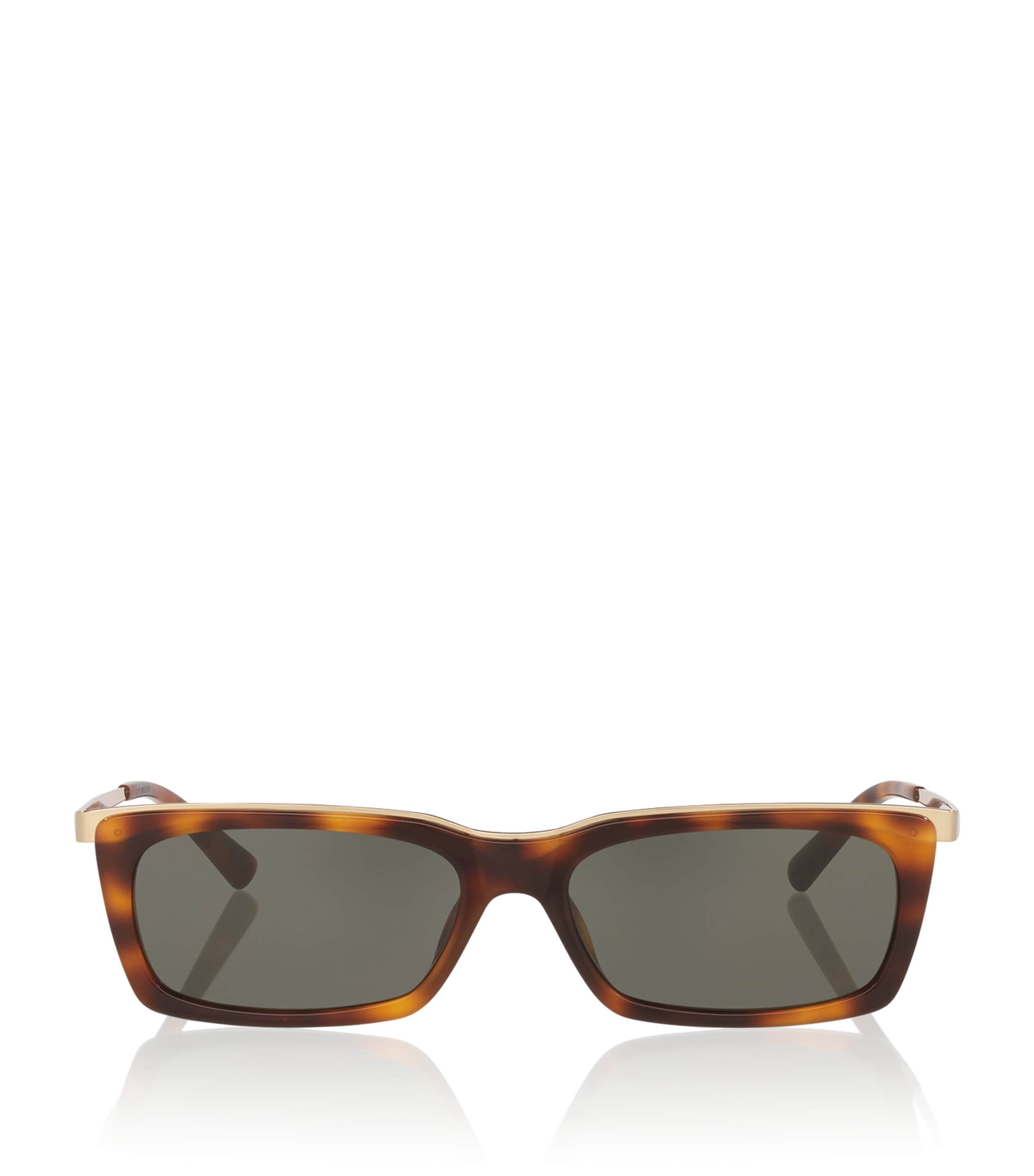 Saint Laurent Acetate Rectangle Sunglasses In Yellow