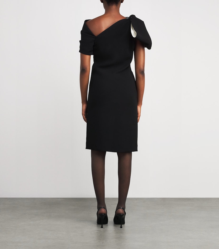 Asymmetric Bow Mini Dress BLACK Image 3