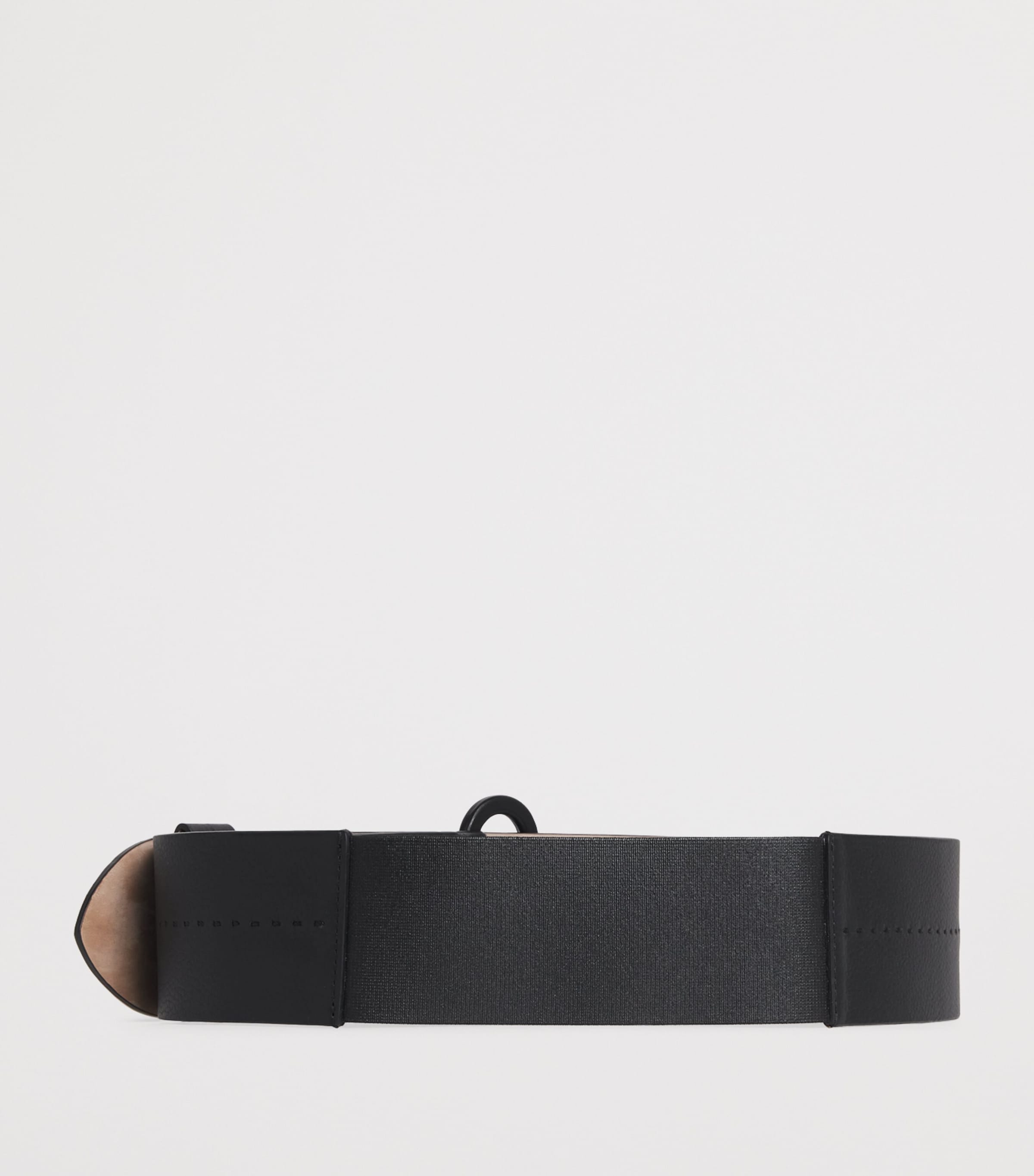 Leather Elasticated Belt BLACK Image 4