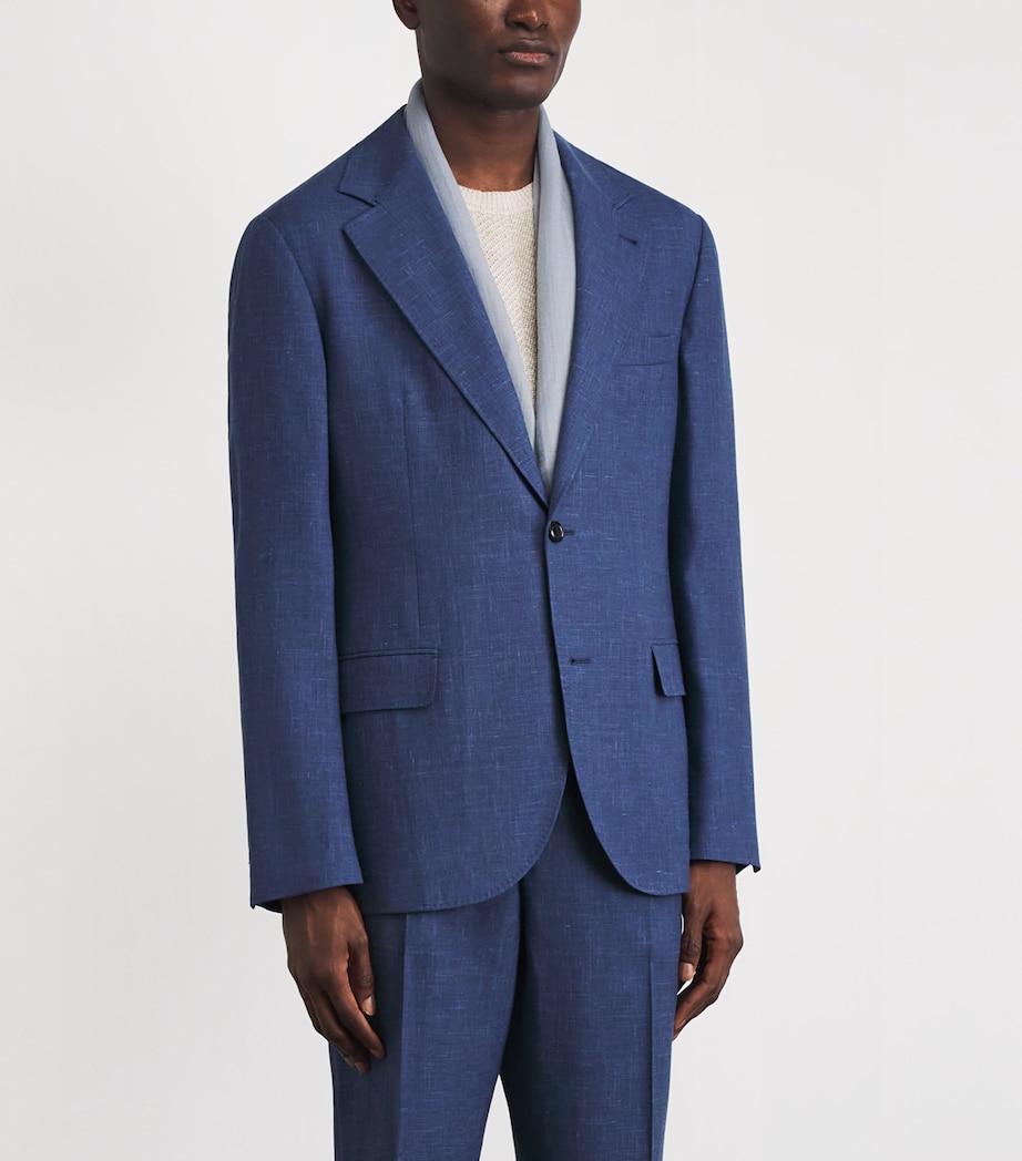 Wool-Silk-Linen Blazer 0007 OCEAN Image 4