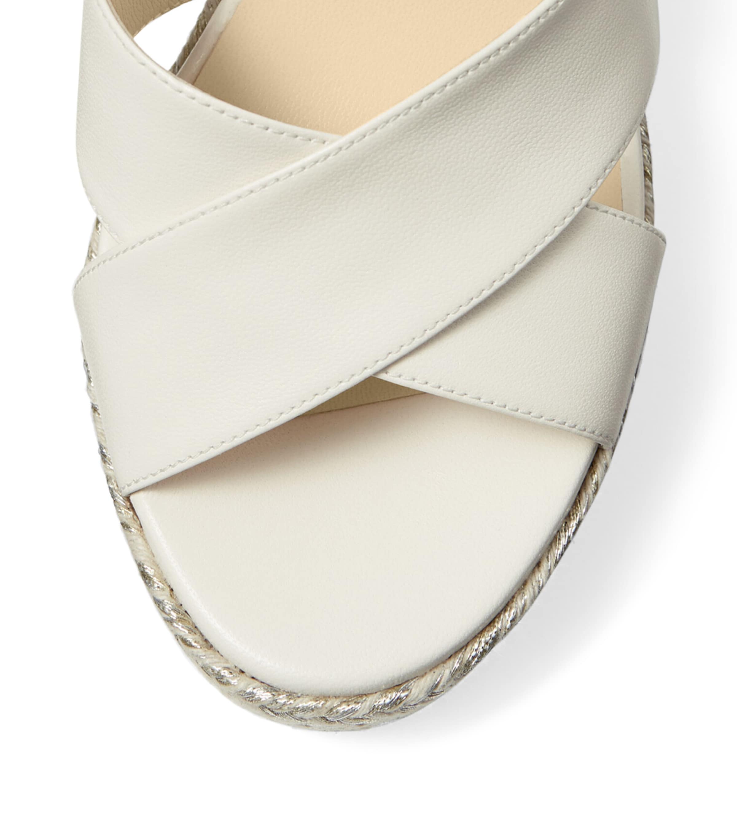 Dellena 100 Leather Wedge Sandals LATTE Image 4