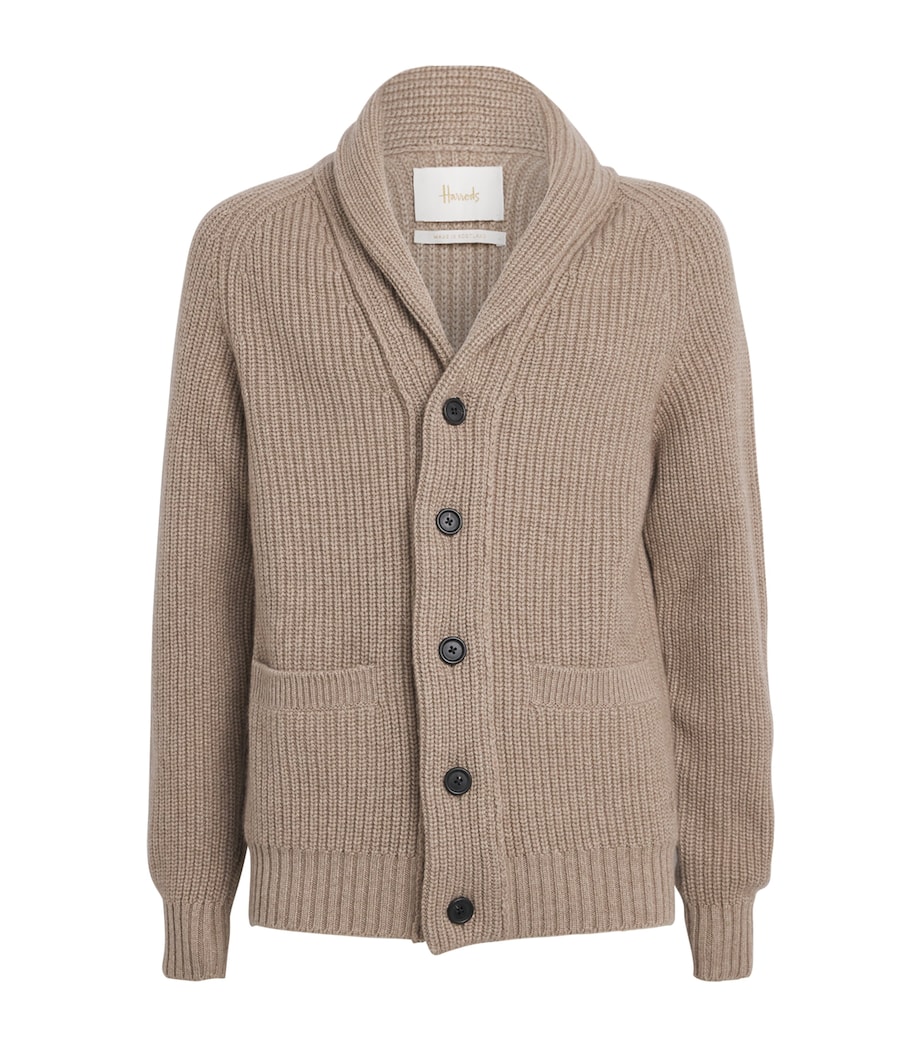 Cashmere Shawl-Collar Cardigan DARK NATURAL Image 1