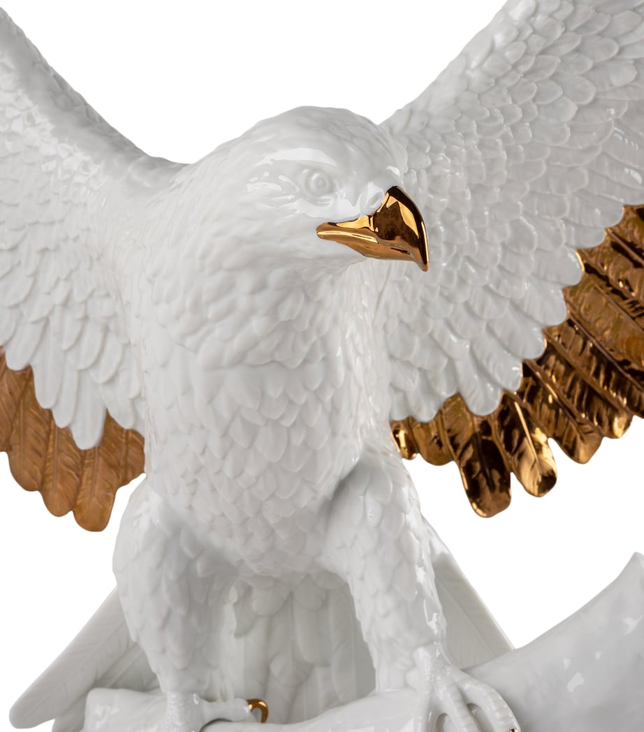 Porcelain Freedom Eagle Figure WHITE & COPPER Image 4