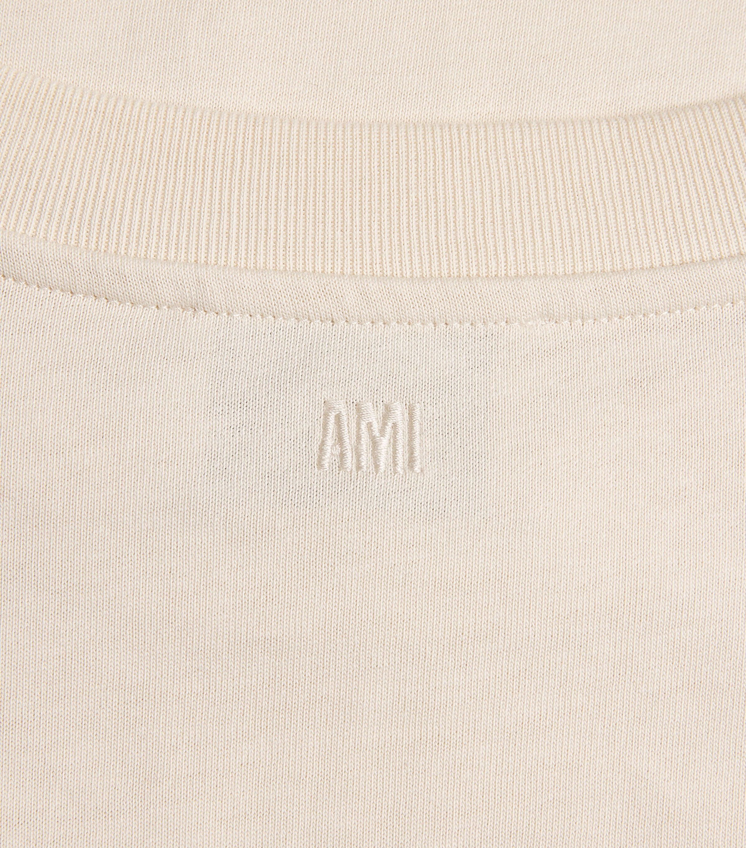 AMI Paris Mens Cotton Ami de Coeur T-Shirt Ivoire Image 5