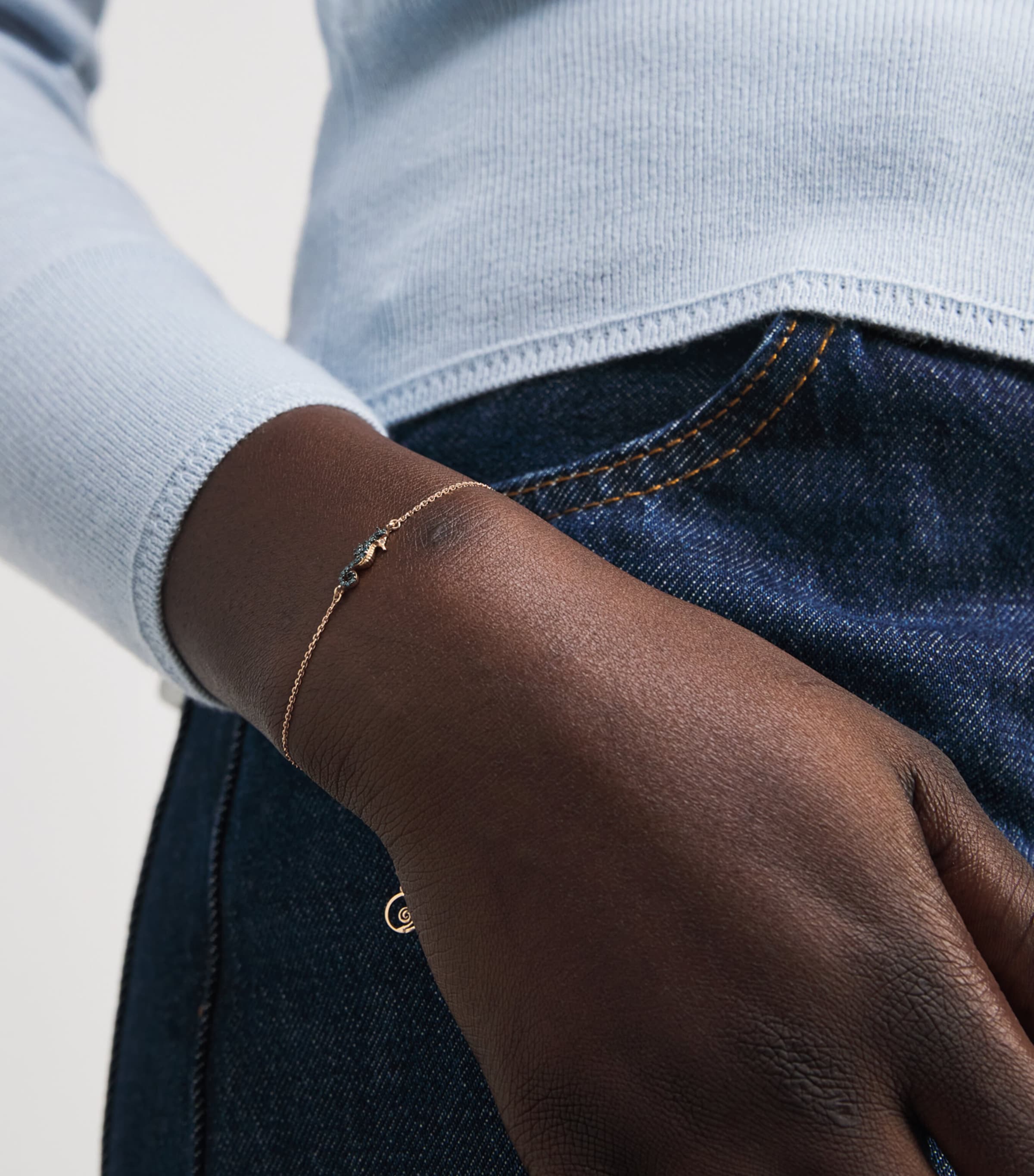 Rose Gold and Diamond Seahorse Bracelet ROSE GOLD Image 2