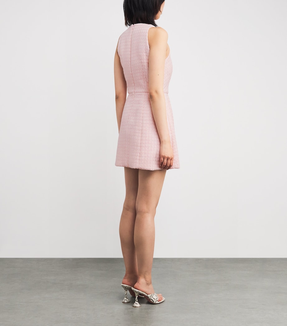 Tweed Sequinned Mini Dress PINK Image 3