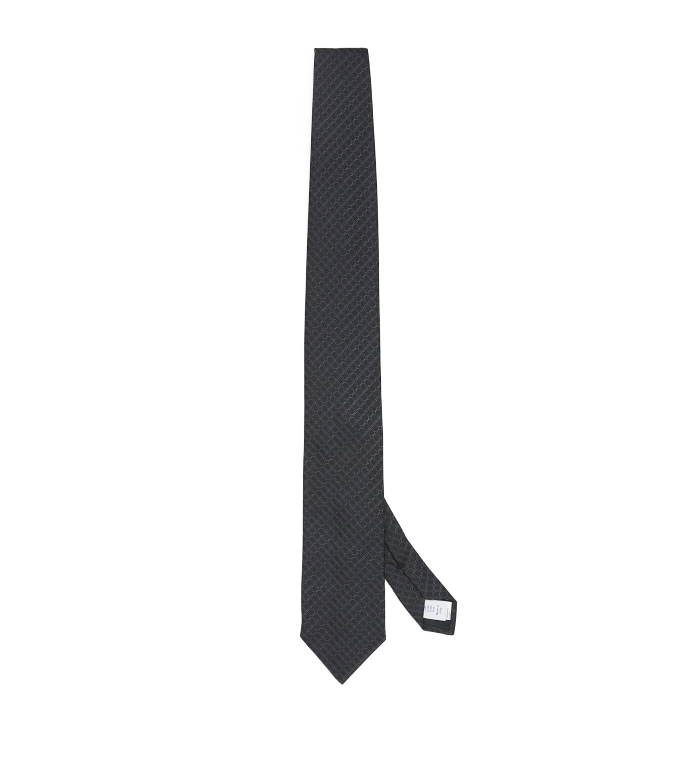 Eton Silk Geomteric Tie Black Image 1