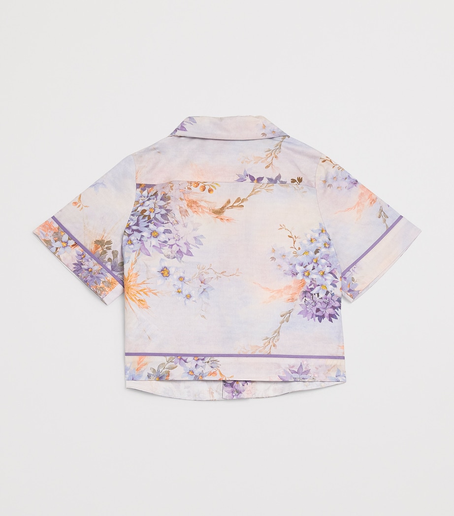 Cotton Poplin Cascadian Shirt (2-12 Years) BLUE FLORAL Image 2