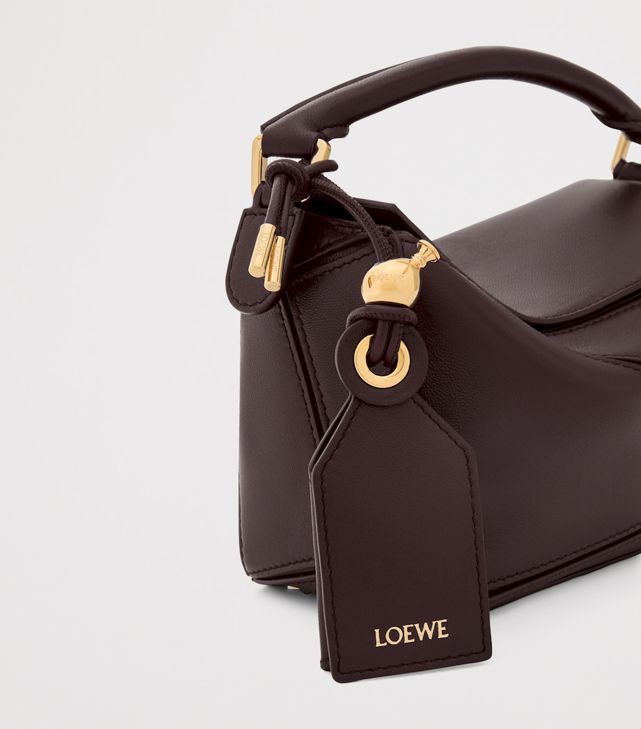Mini Leather Featherlight Puzzle Top-Handle Bag DARK CHESTNUT Image 12