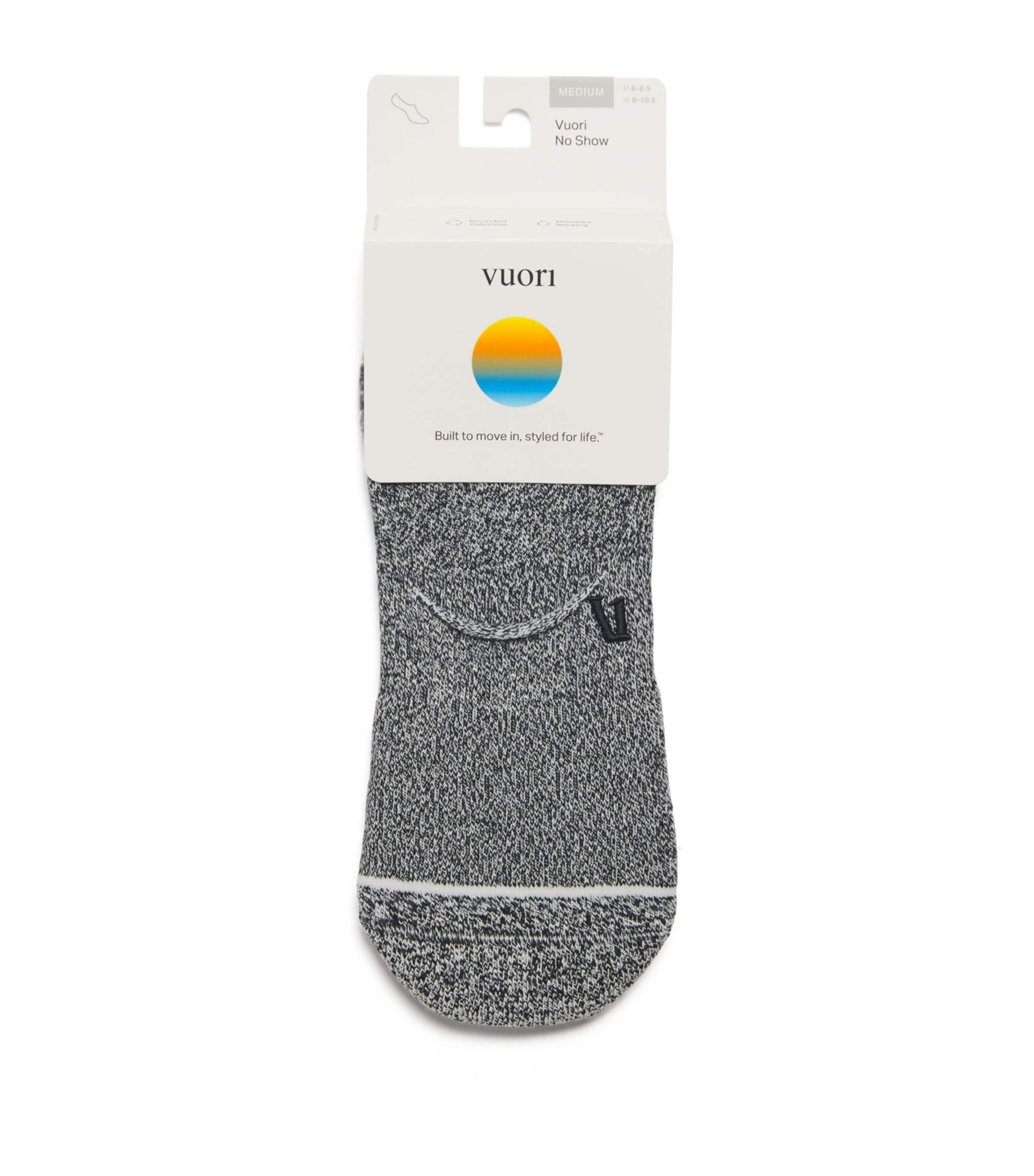 VUORI Mens No Show Performance Socks Heather Grey Image 1