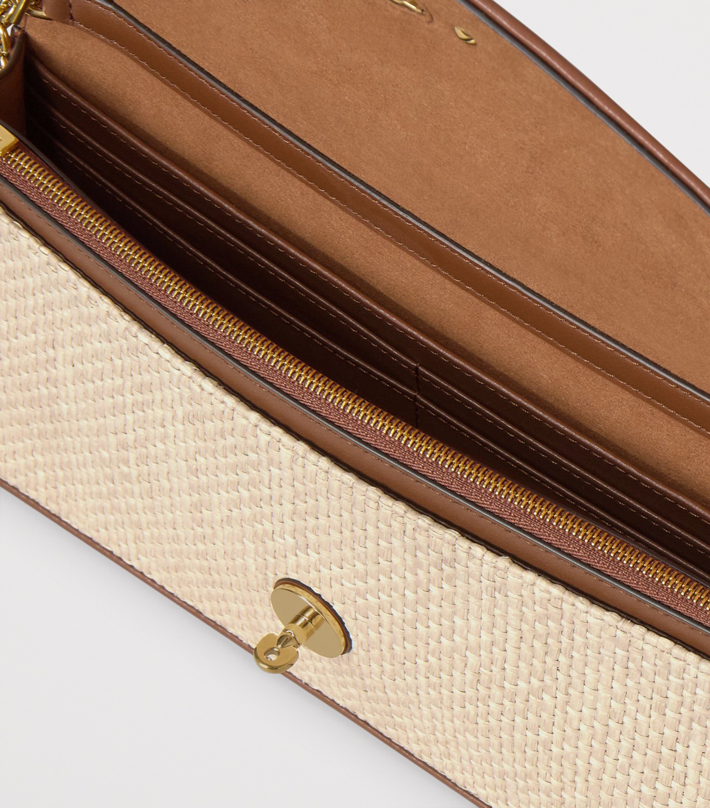 Mulberry Raffia Darley Clutch Bag Ecru Bright Oak Image 3