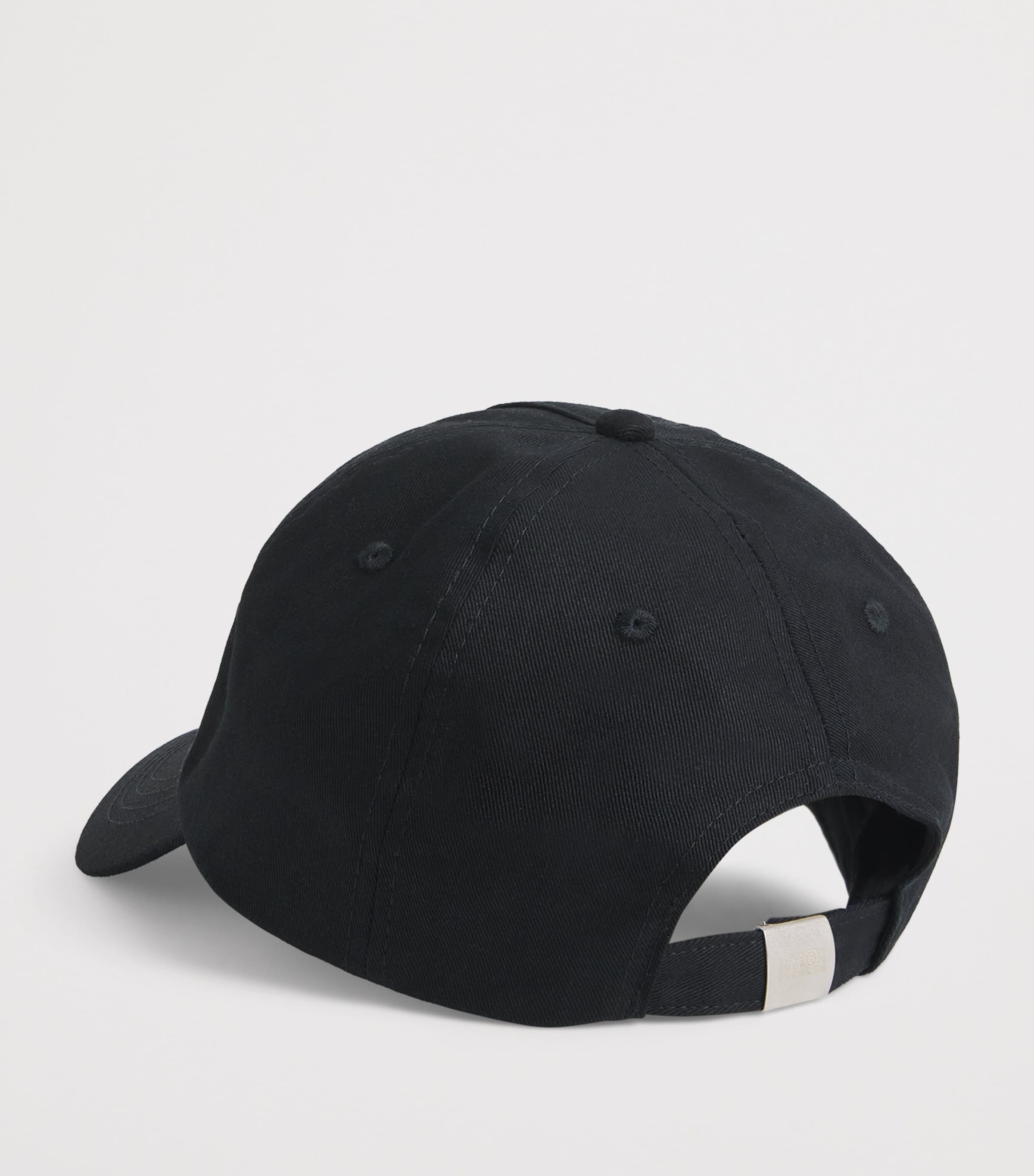 MM6 Maison Margiela Cotton Logo Cap Black Ecru Prnt Image 3