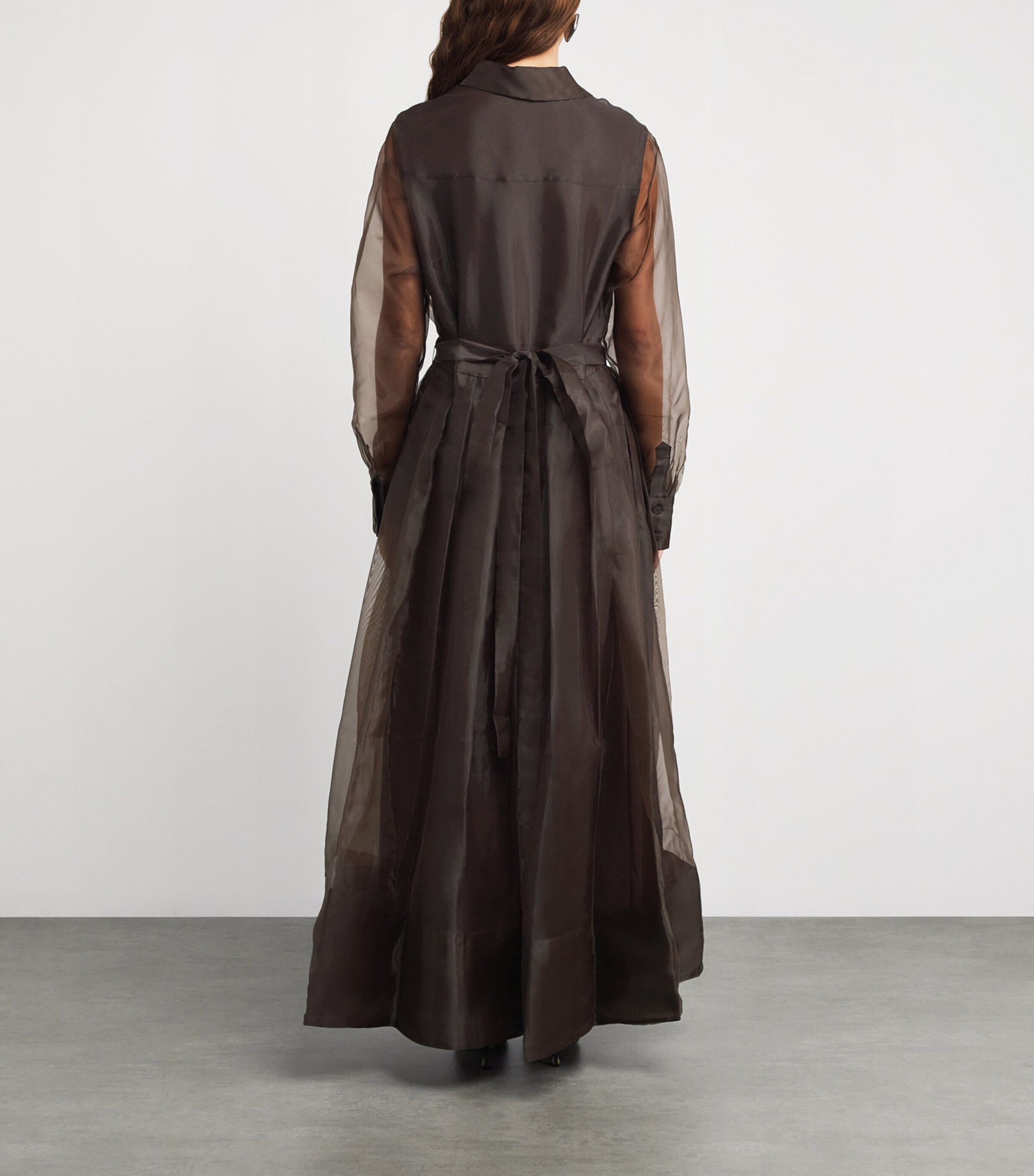 Organza Montgomery Midi Dress CHOCOLATE Image 3