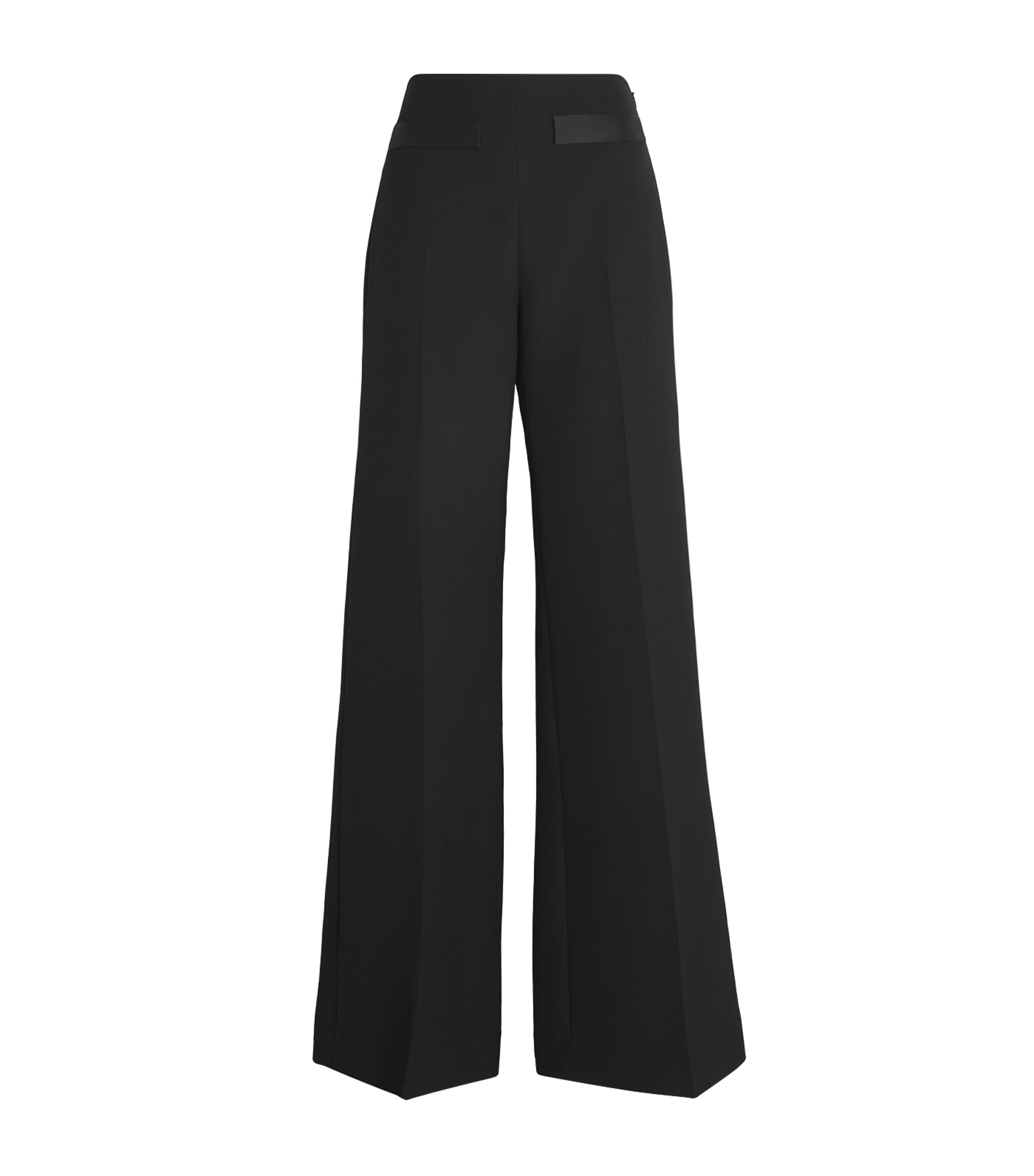 Sandro High-rise Wide-leg Trousers In Black