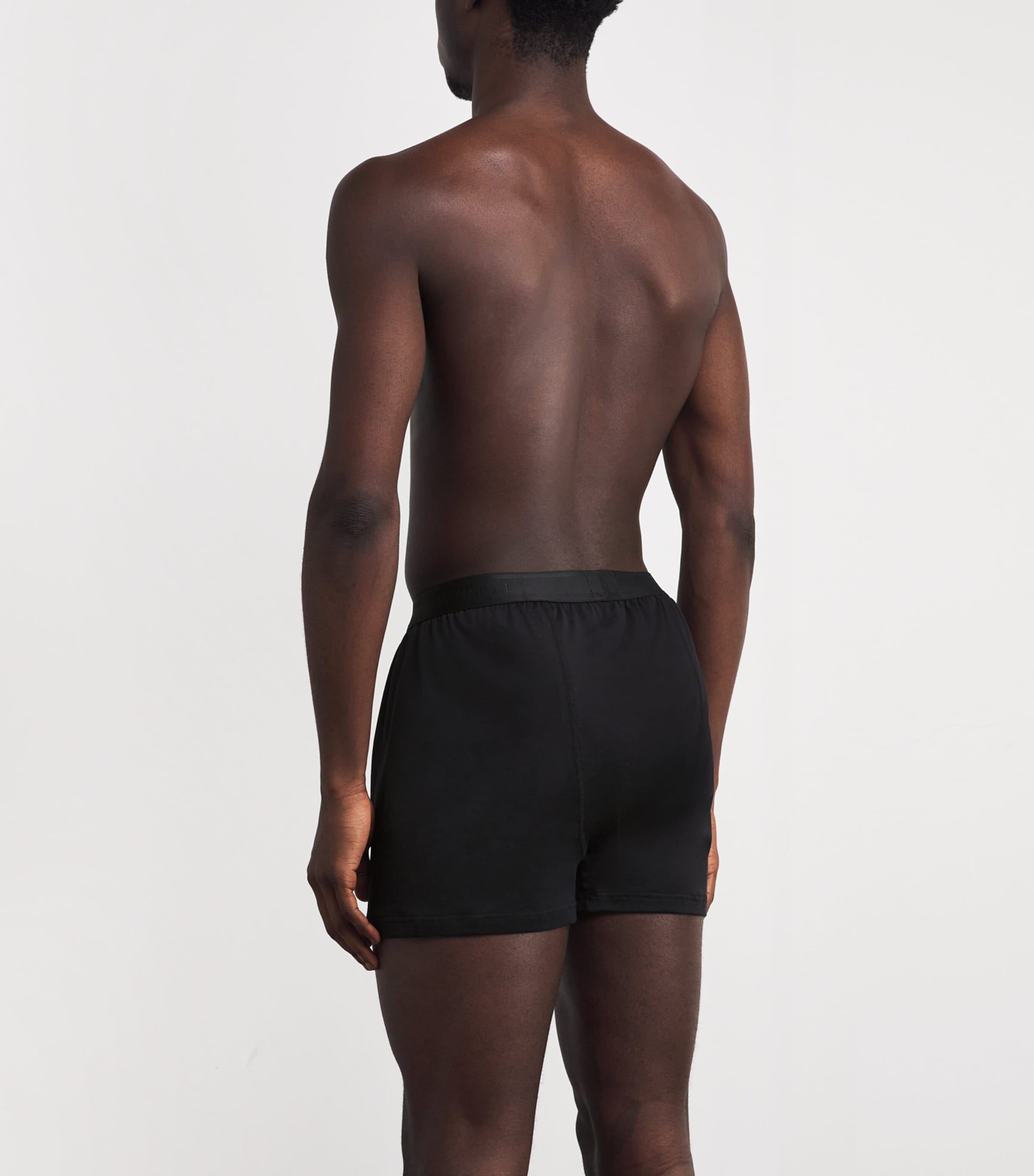 Superfine Cotton Boxer Shorts BKAA - BLACK Image 3