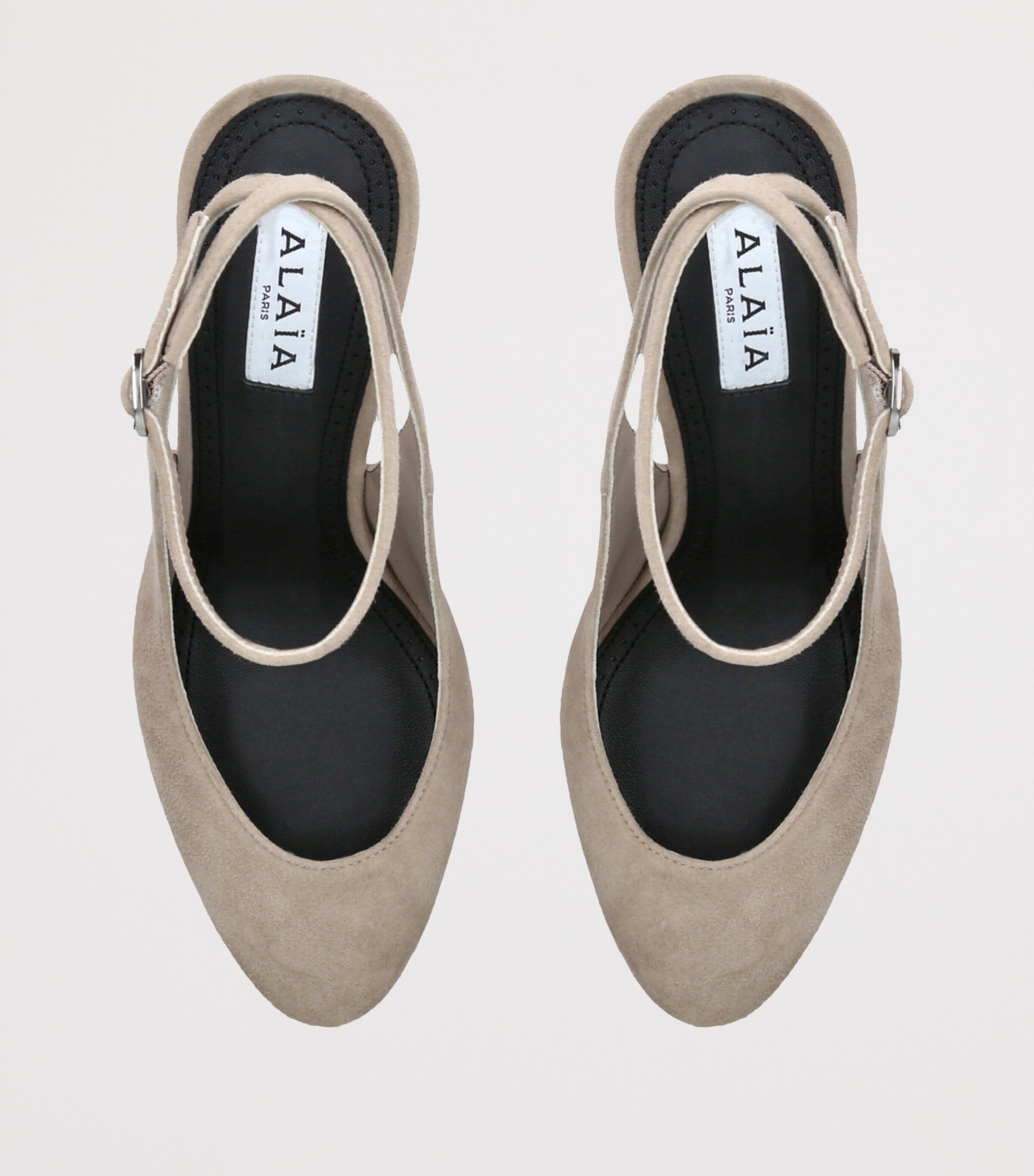 Suede Decollete Slingback Pumps 90 BEIGE OTH Image 4