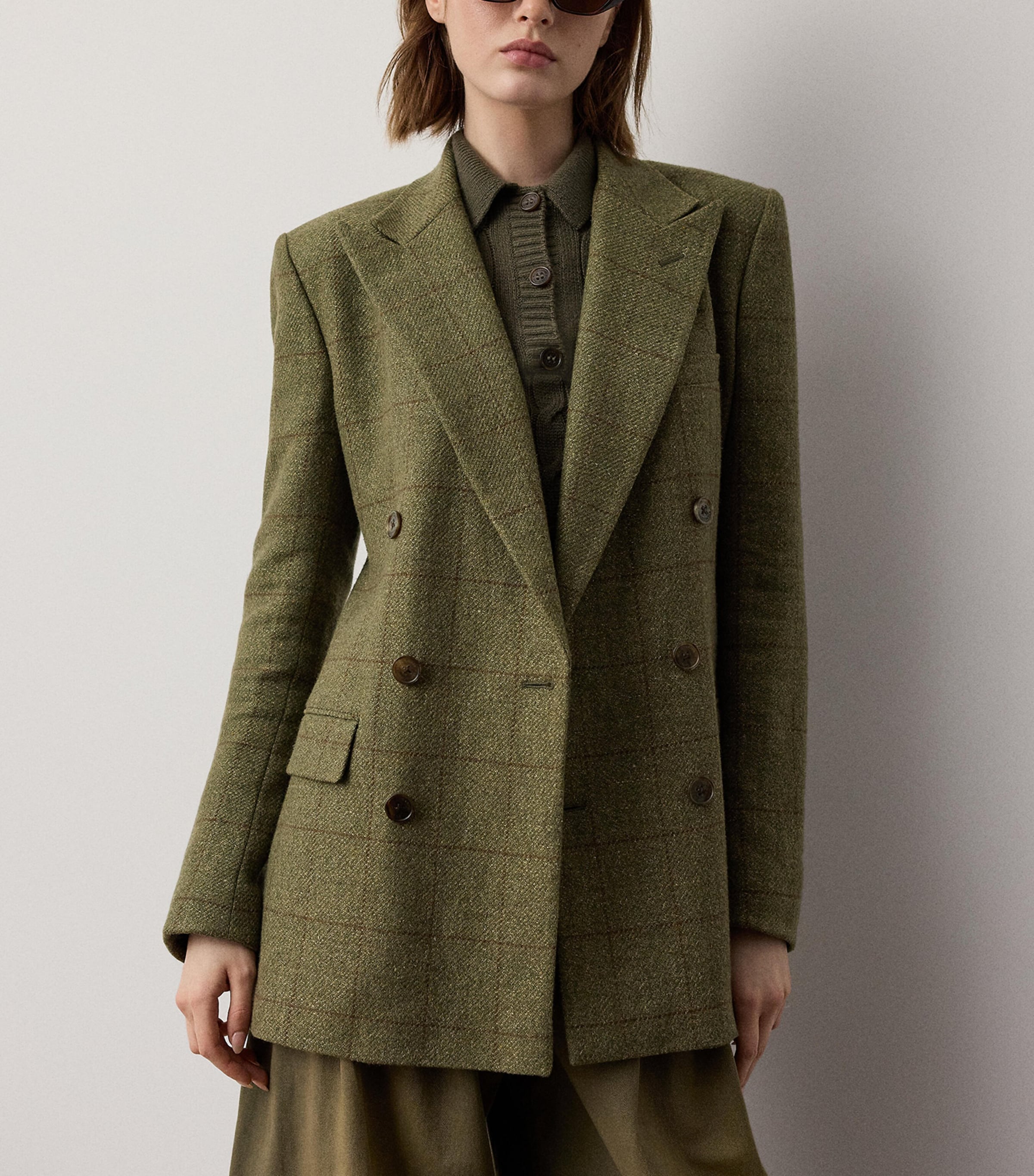 Ralph Lauren Collection Womens Tweed Ramona Blazer Cypress Multi Image 3