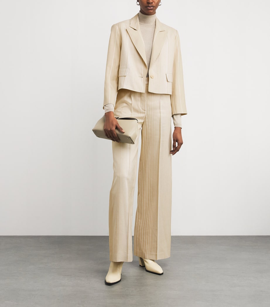Embroidered Stripe Alanel Trousers AFFOGATO/IVORY Image 2