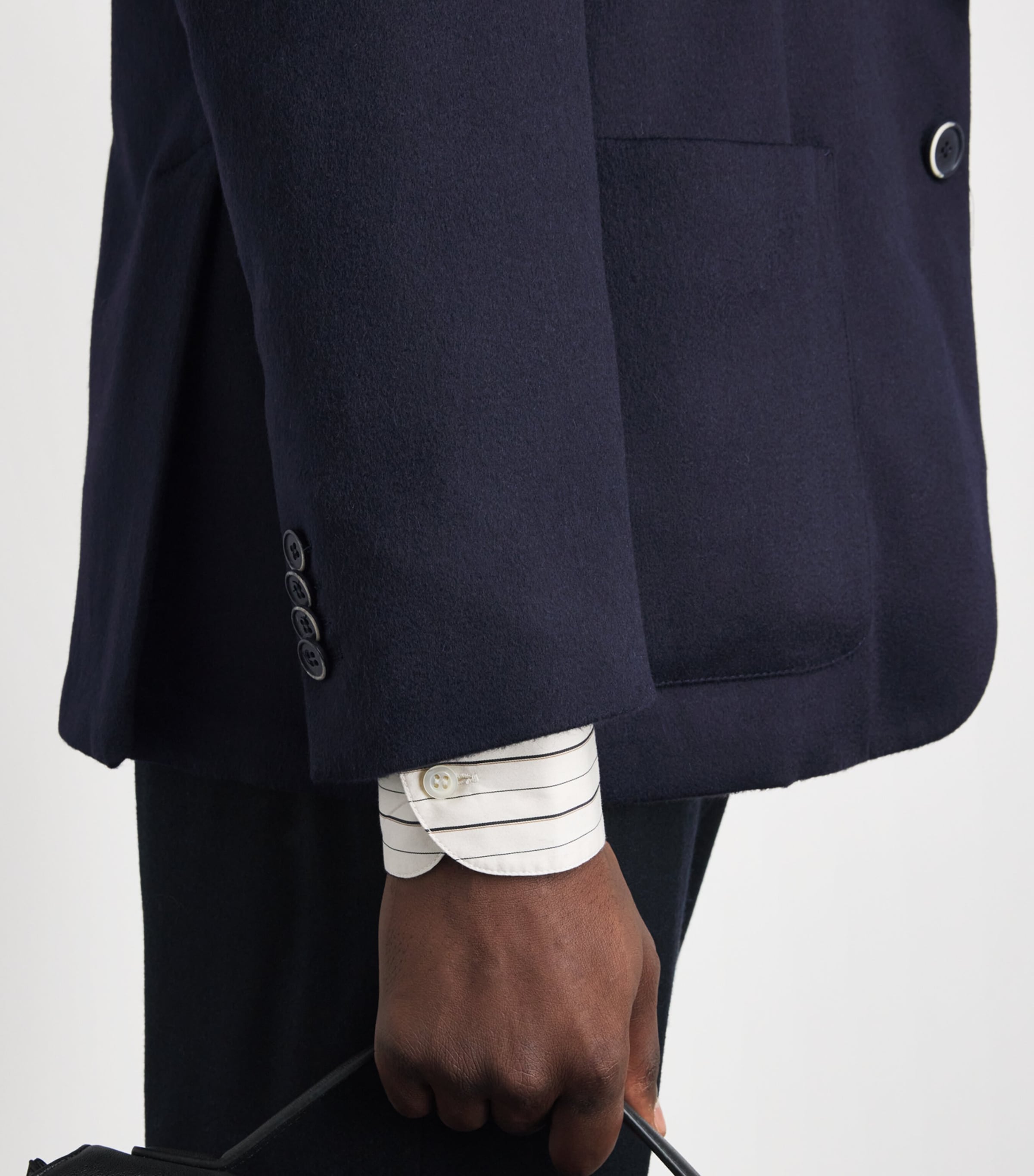 Barena Mens Brushed Cashmere Blazer Navy Image 3