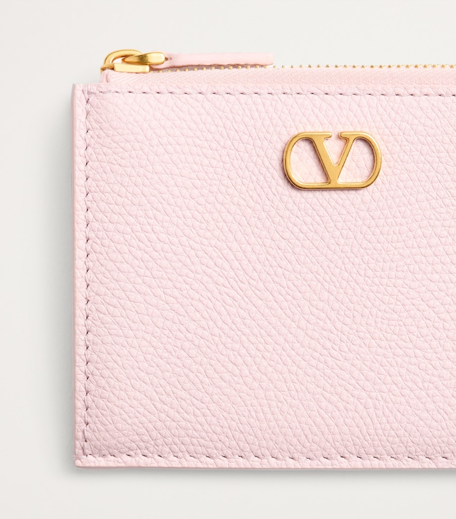 Leather VLogo Signature Zipped Card Holder 16Q Image 5