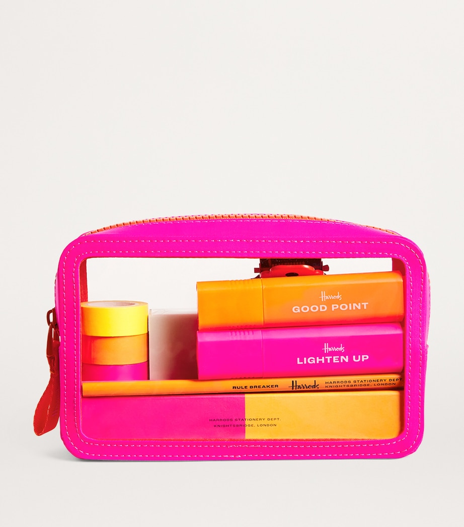 Harrods Filled Pencil Case Pink Image 2